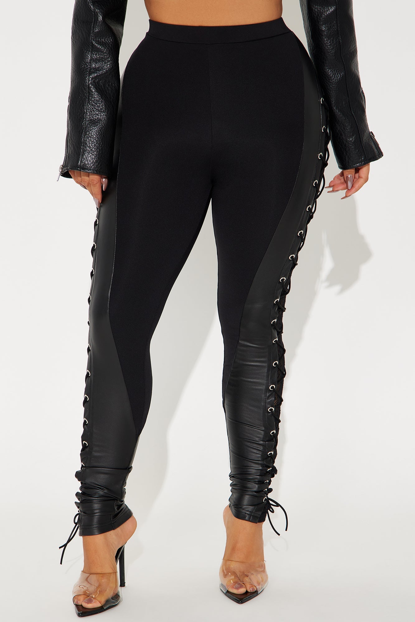 Up All Night Lace Up Legging - Black