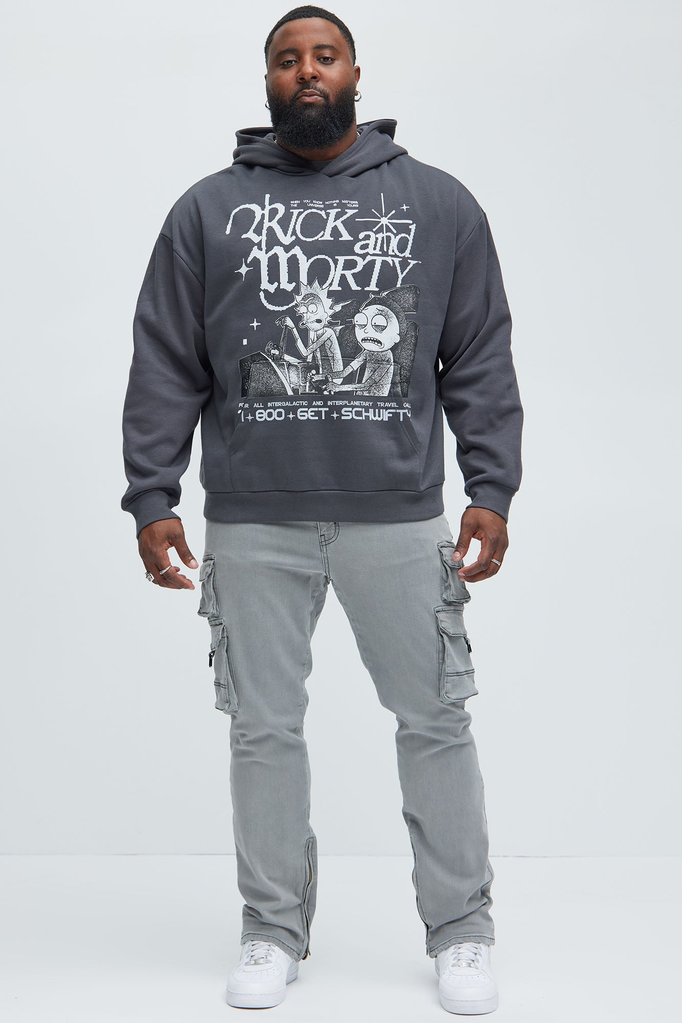 Rick And Morty Schwifty Hoodie - Charcoal