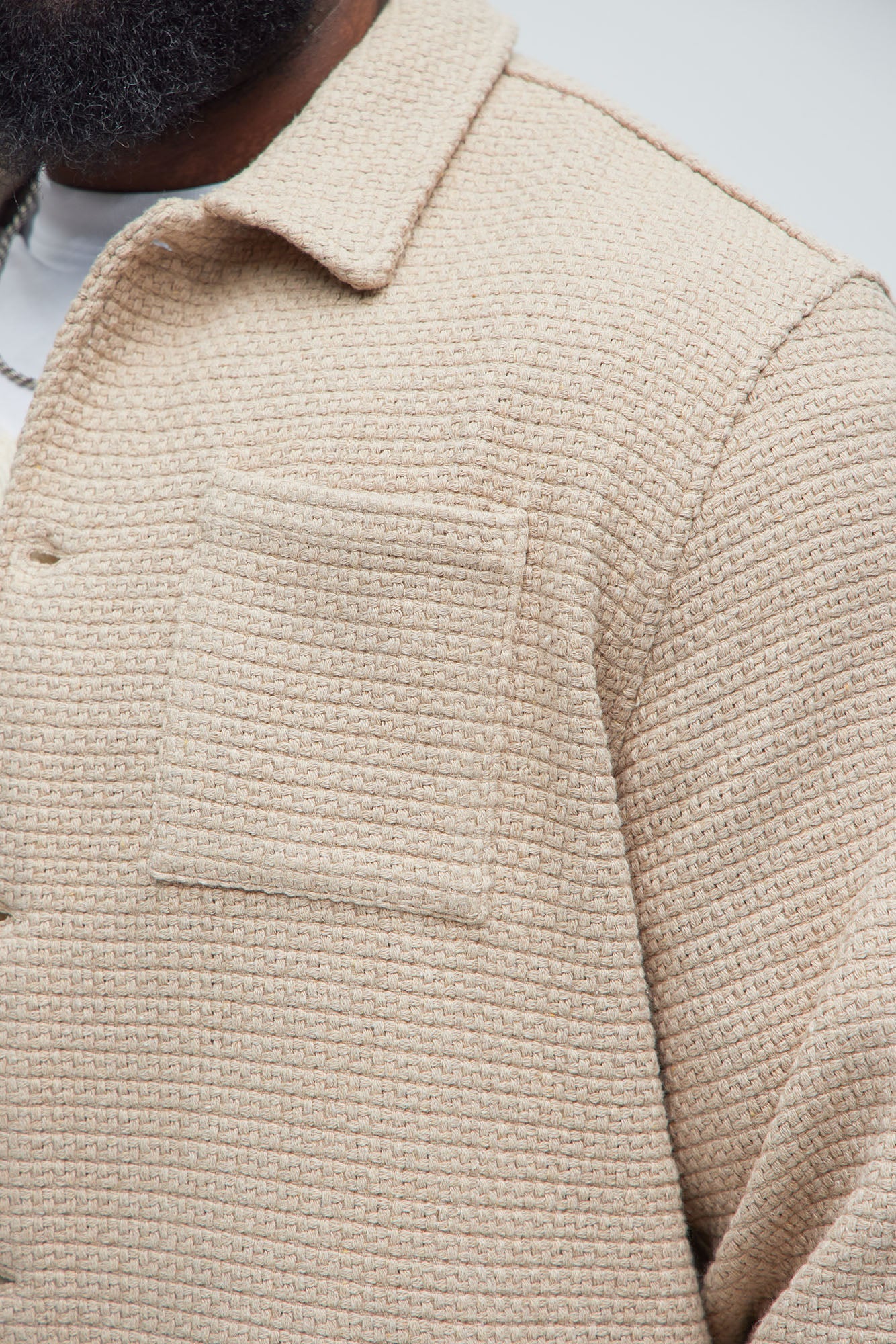 Linden Textured Button Up Shirt - Tan
