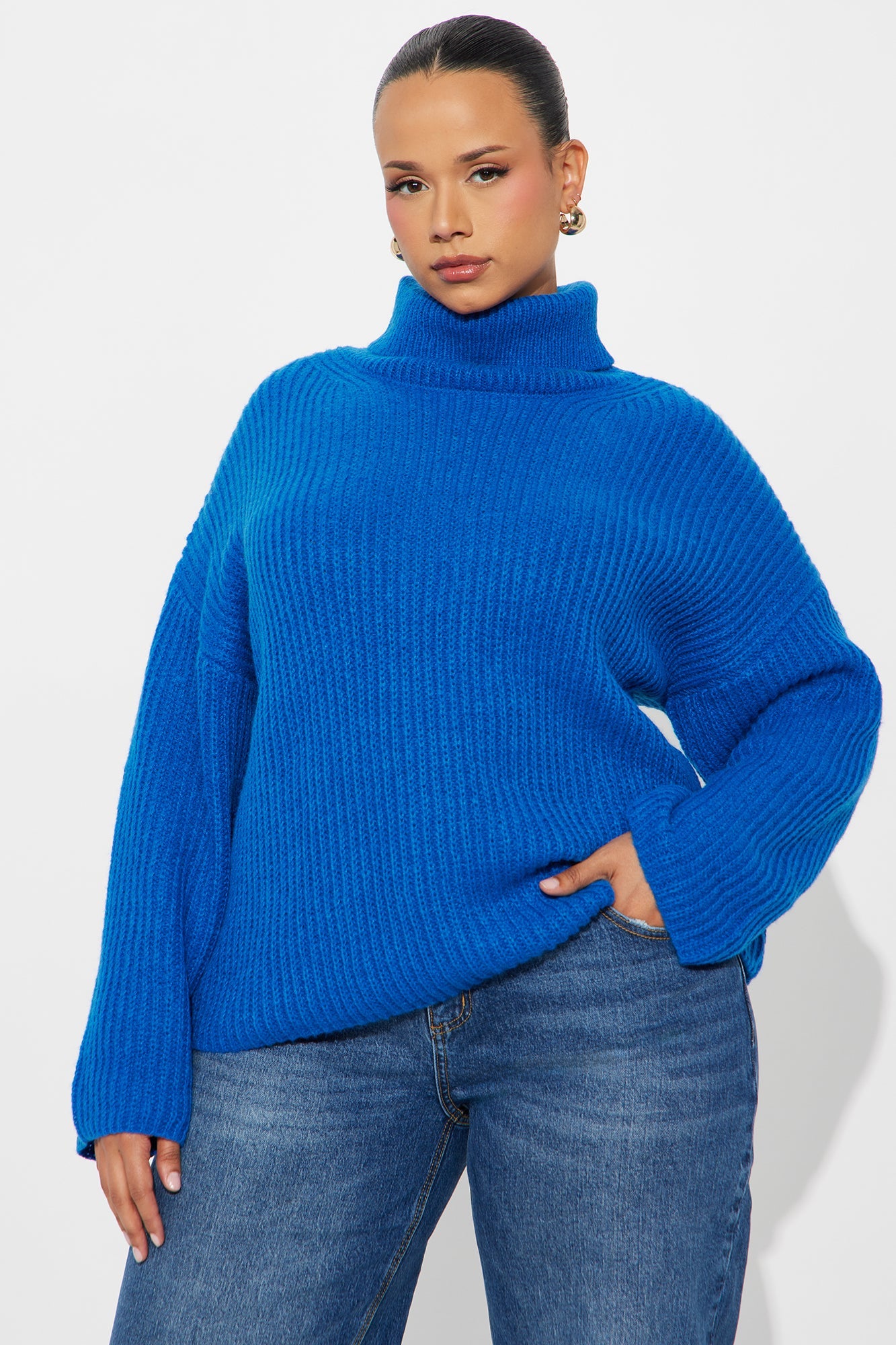 Jacklyn Turtle Neck Sweater - CobaltBlue