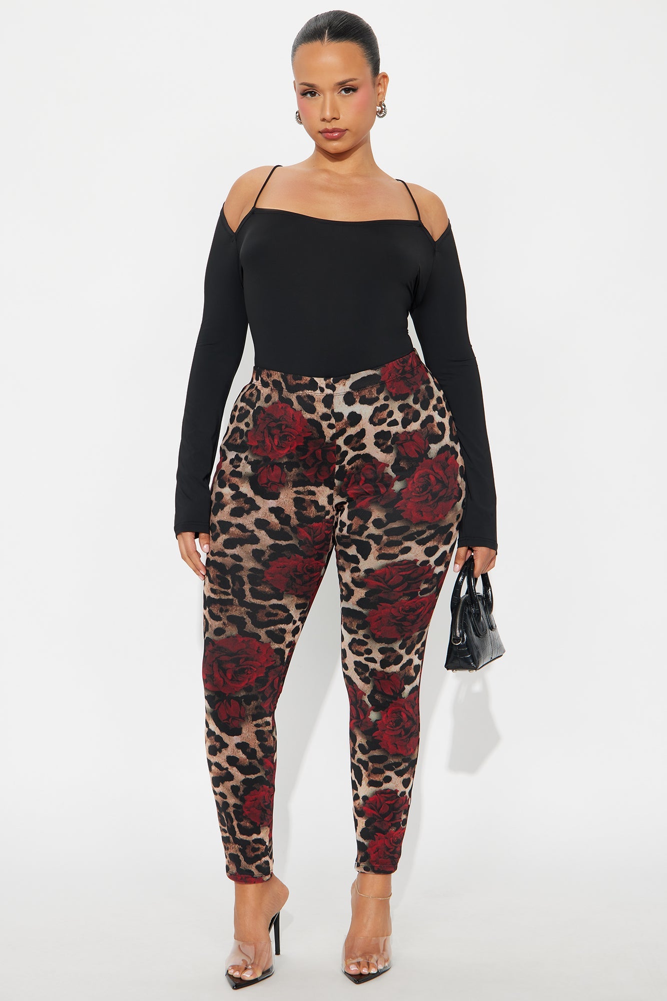 Gone Wild Leopard Lined Mesh Legging - Brown/combo