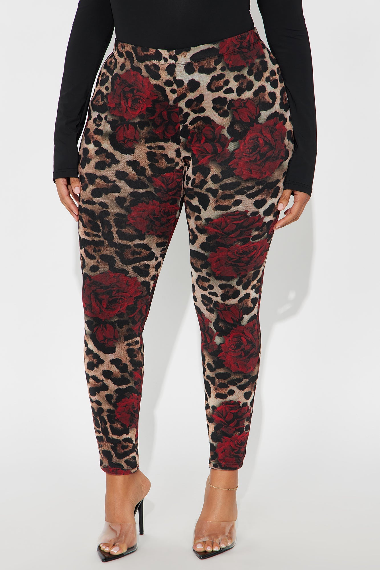 Gone Wild Leopard Lined Mesh Legging - Brown/combo