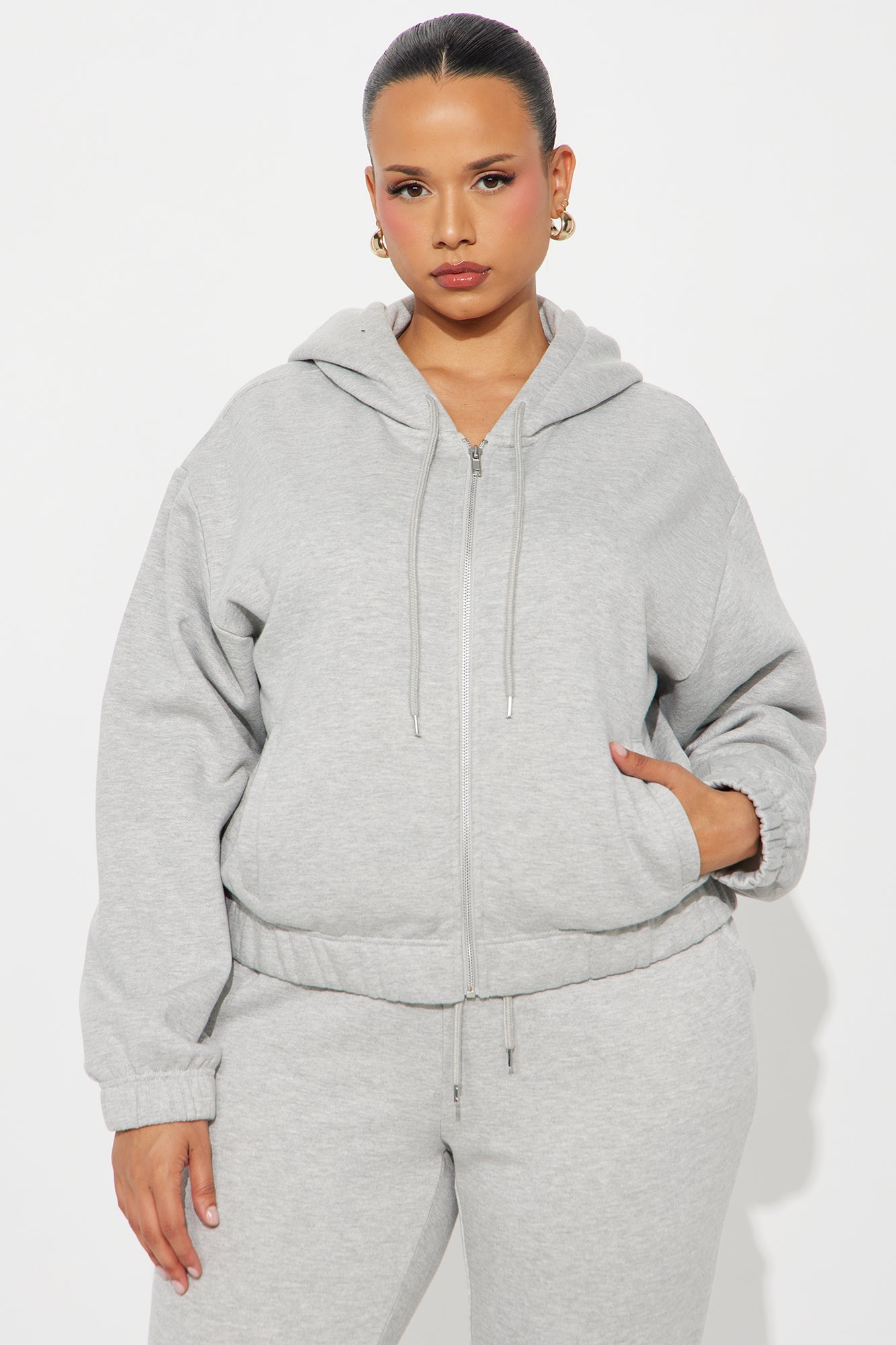 Endless Trips Fleece Jogger Set - Heather Grey