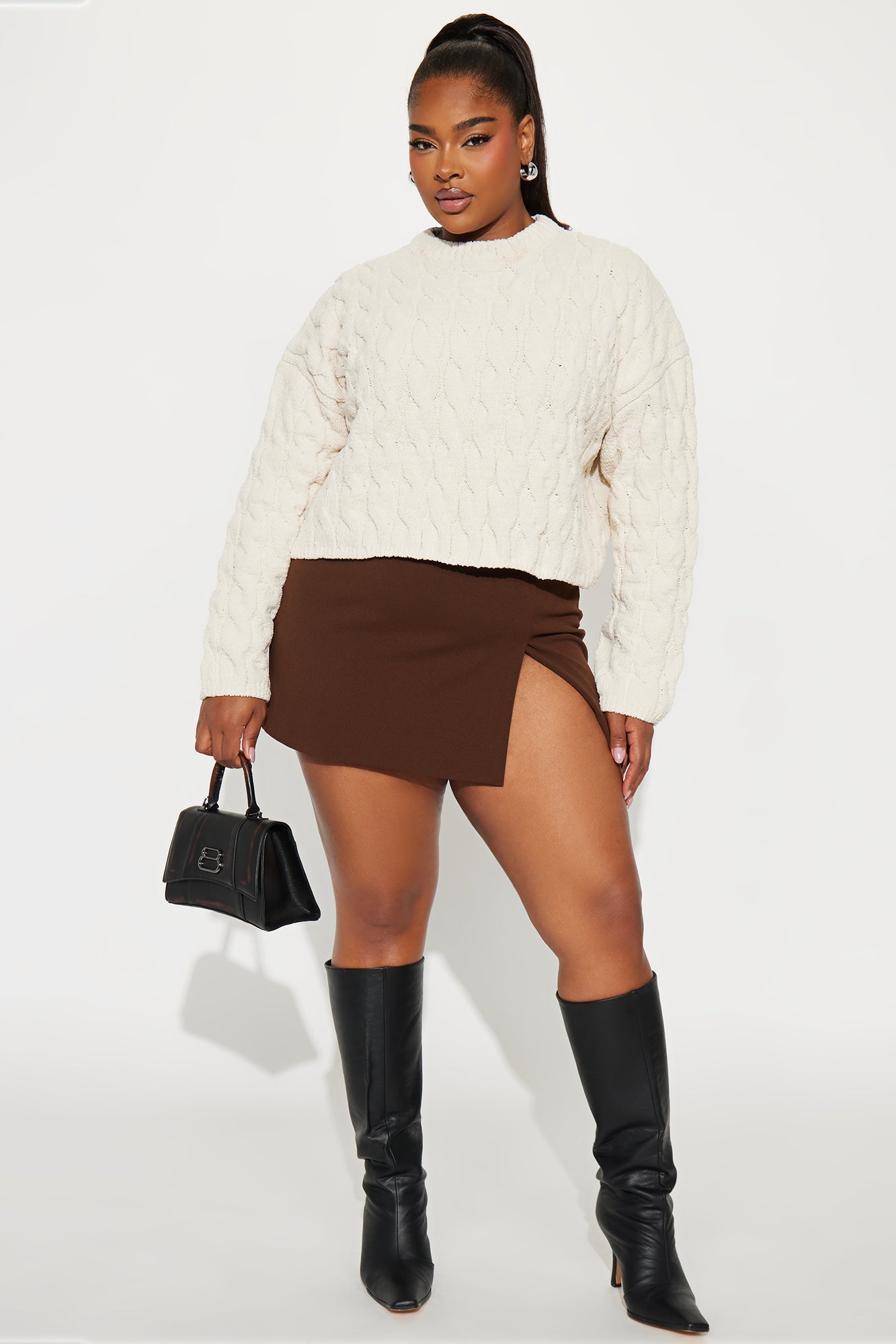 Class Dismissed Cable Knit Sweater - Cream