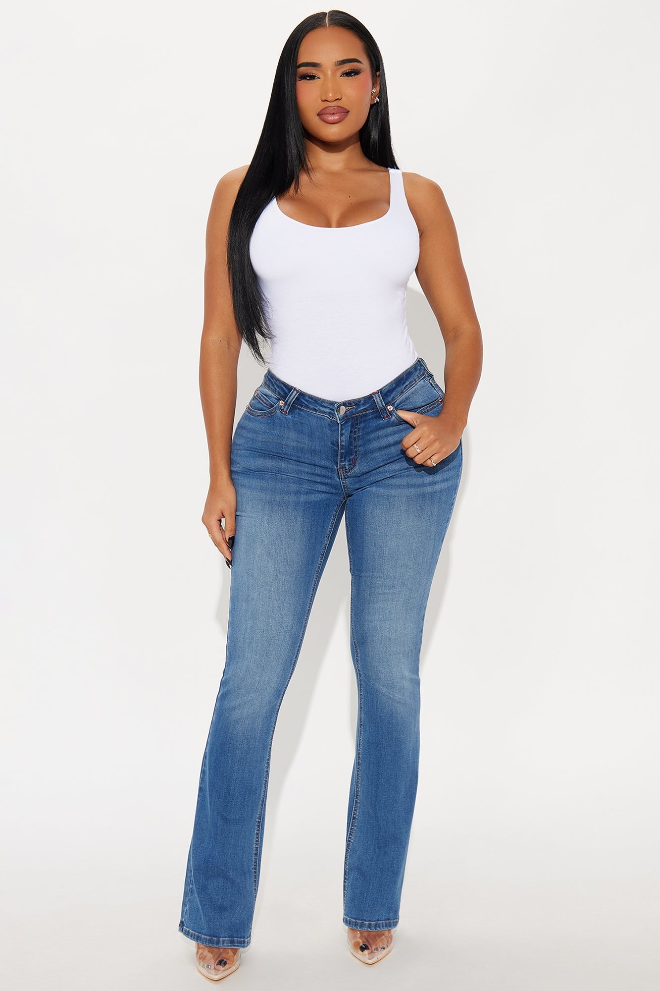 High Standards Premium Low Rise Bootcut Jeans - Medium Wash