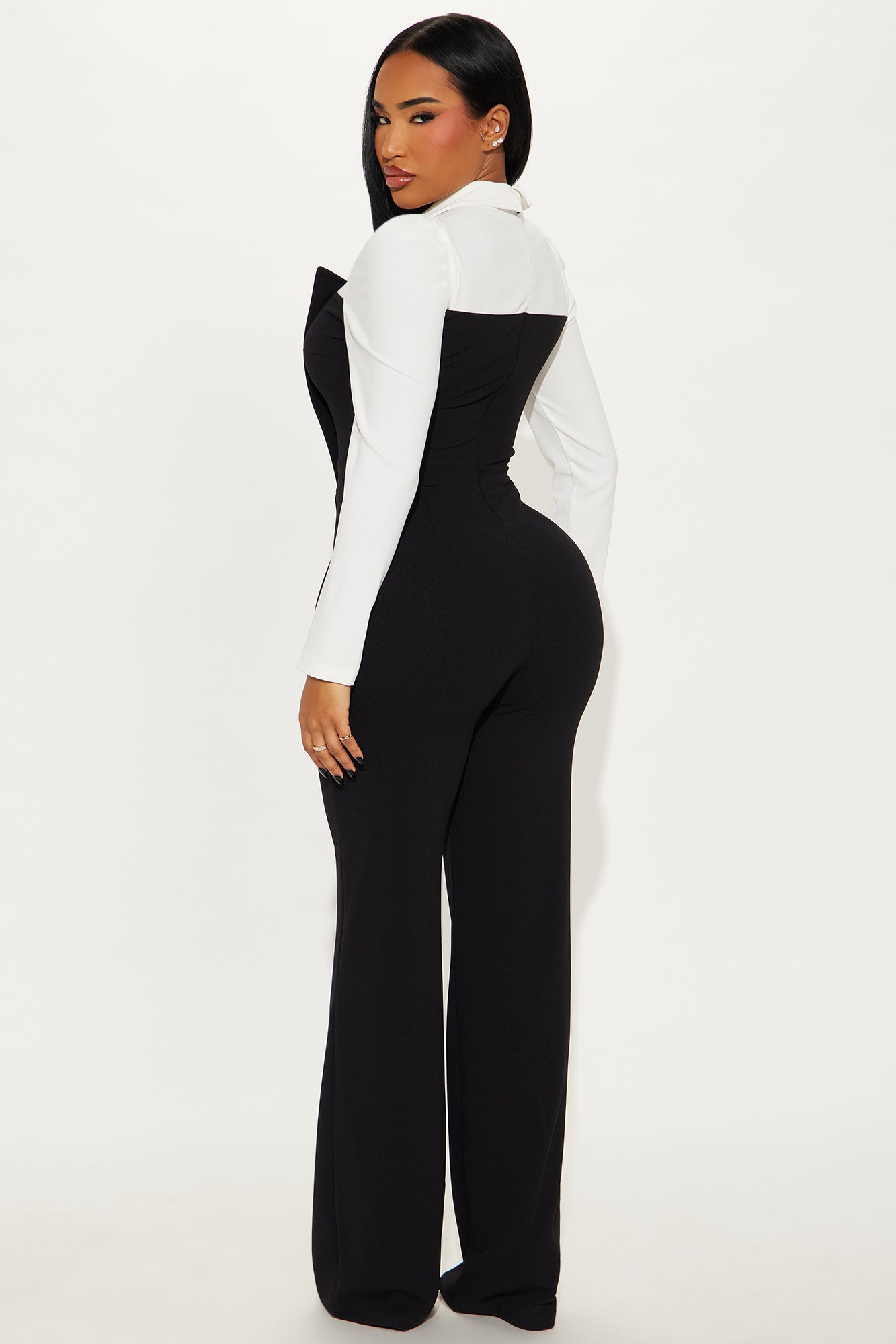 High Maintenance Wide Leg Jumpsuit - Black/White