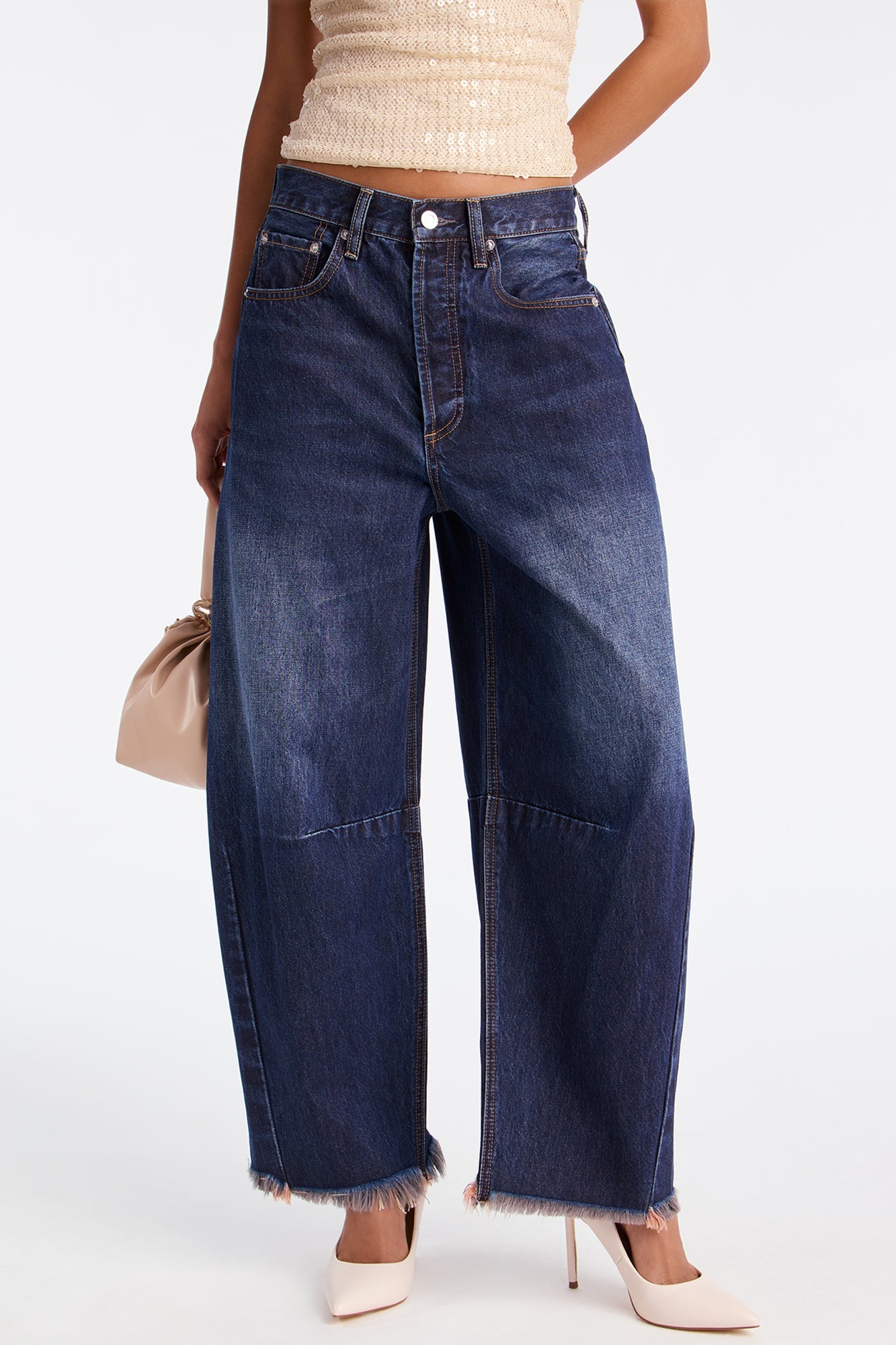 Ciao Bella Barrel Leg Jeans - Dark Wash