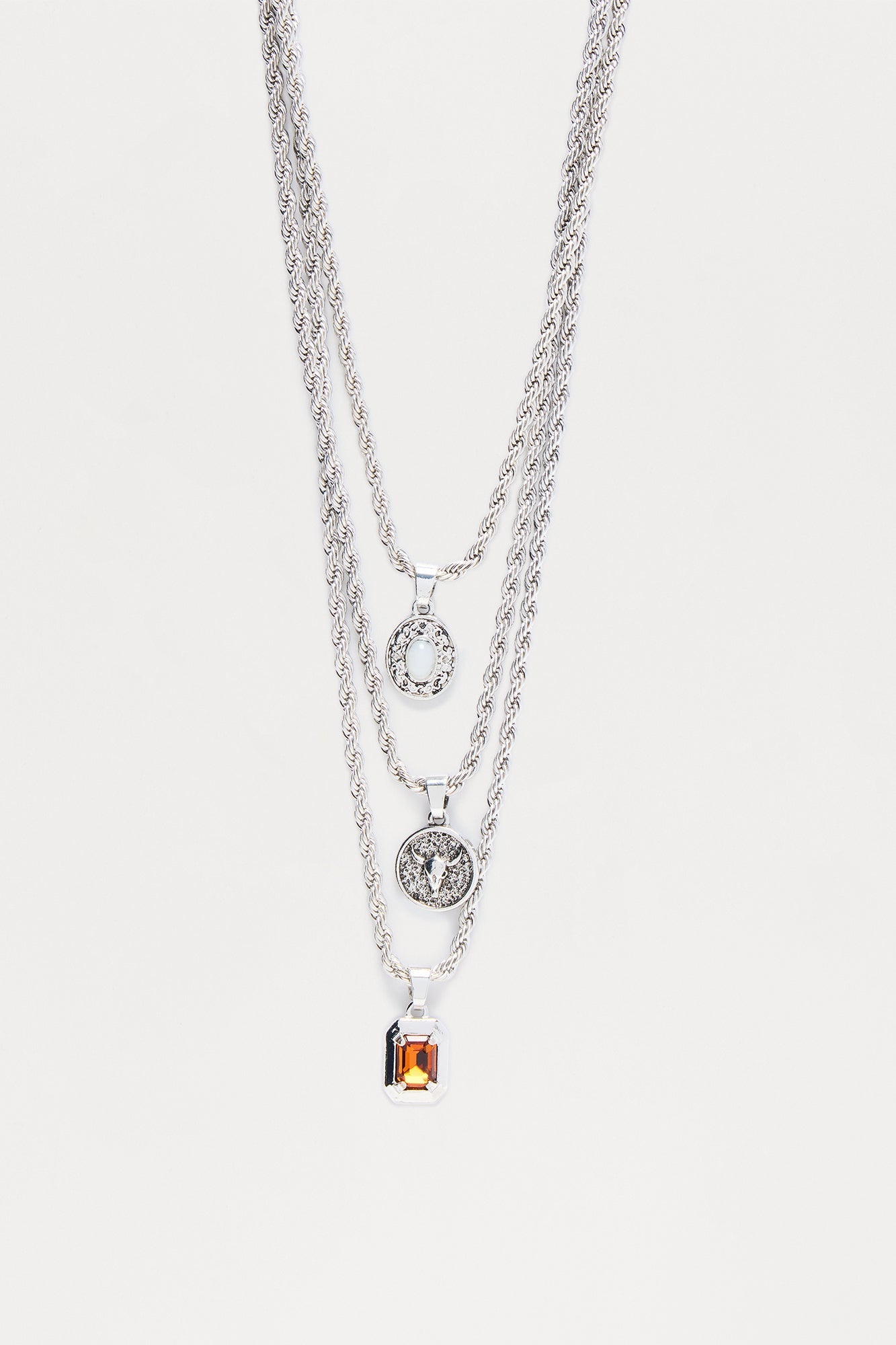 Out West Three Piece Necklace Set - Silver