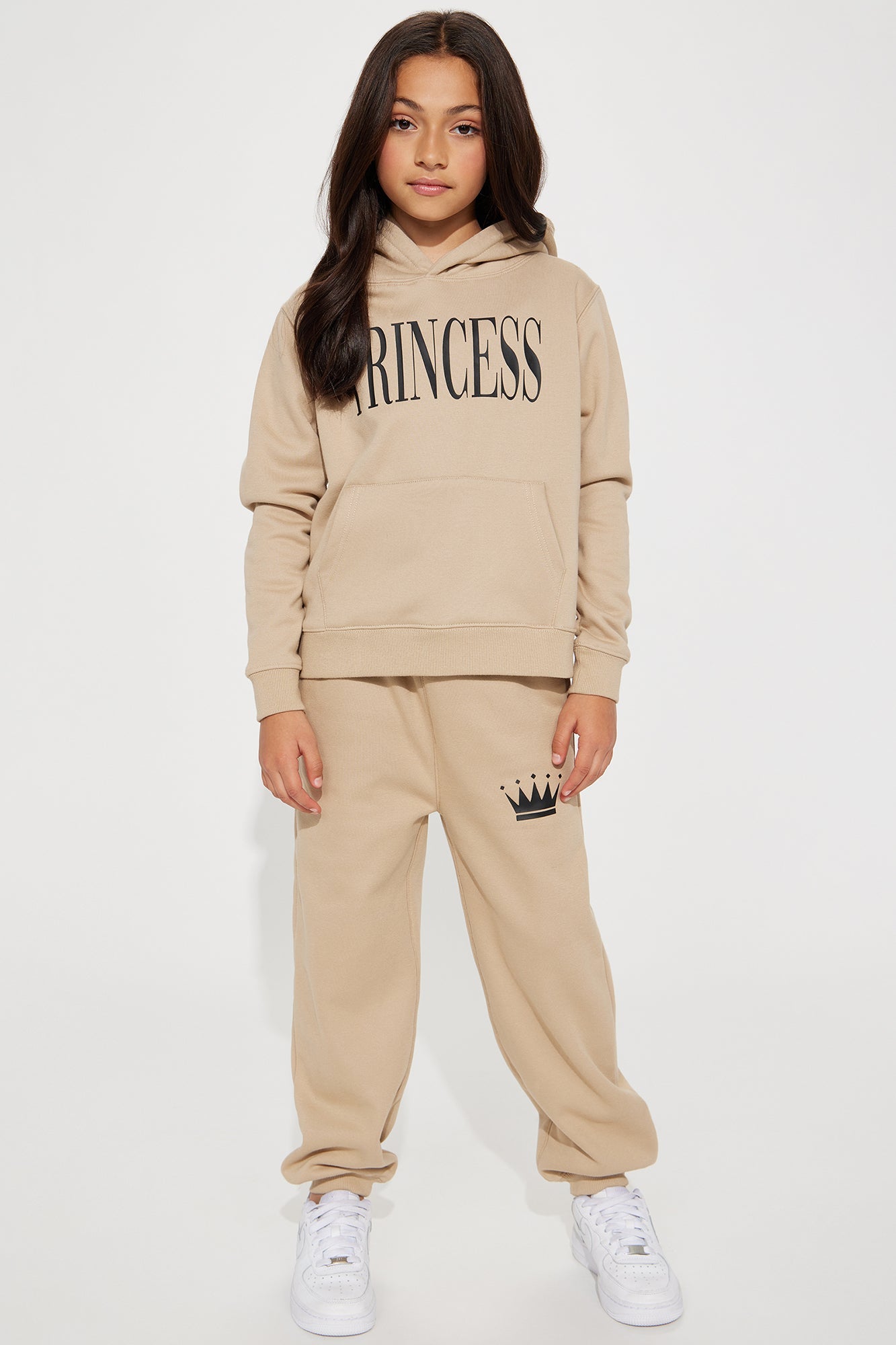 Family Goals Mini Princess Hoodie - Taupe