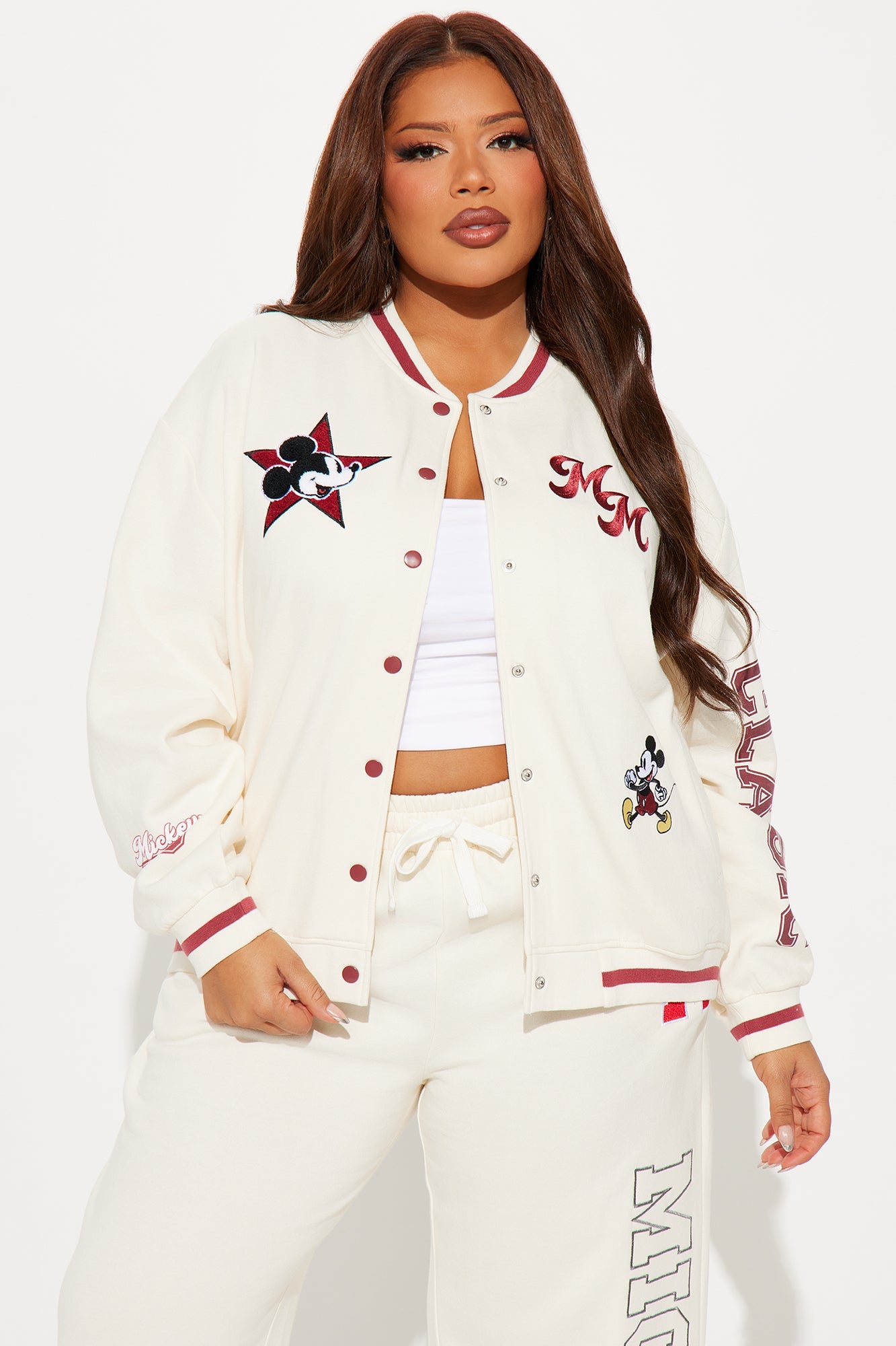 Mickey Mouse Letterman Jacket - Cream