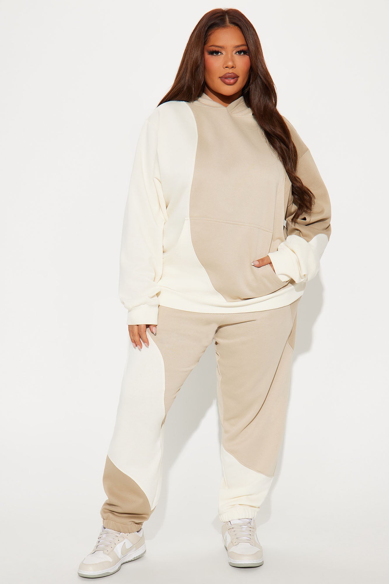 Cloudy Days Fleece Pant Set - Taupe