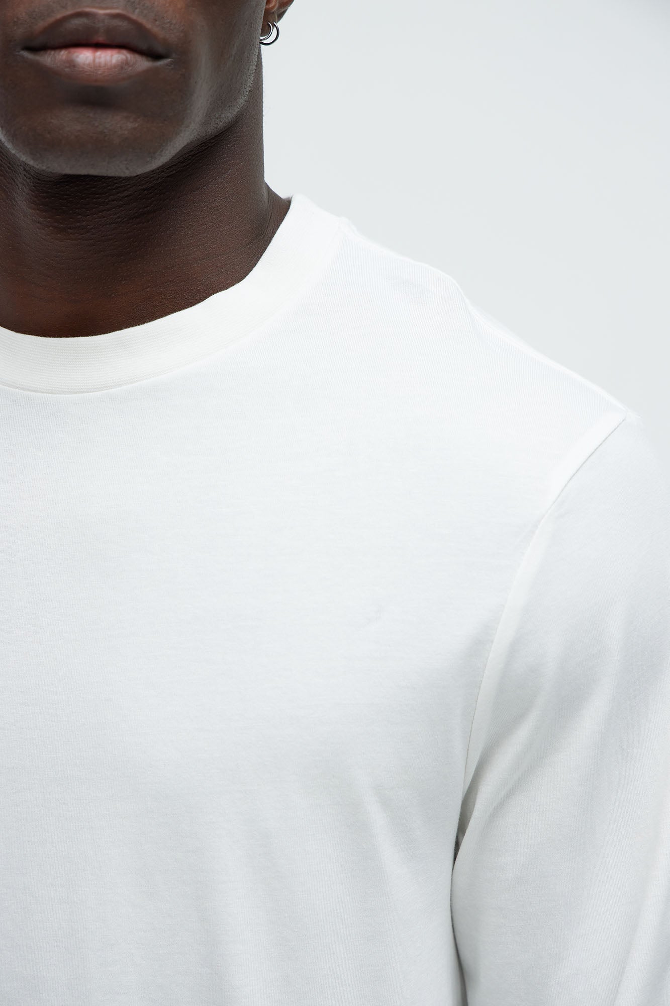 Essential Long Sleeve Crew Tee - White