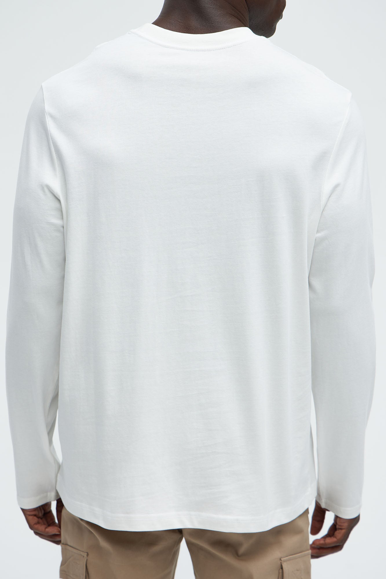 Essential Long Sleeve Crew Tee - White
