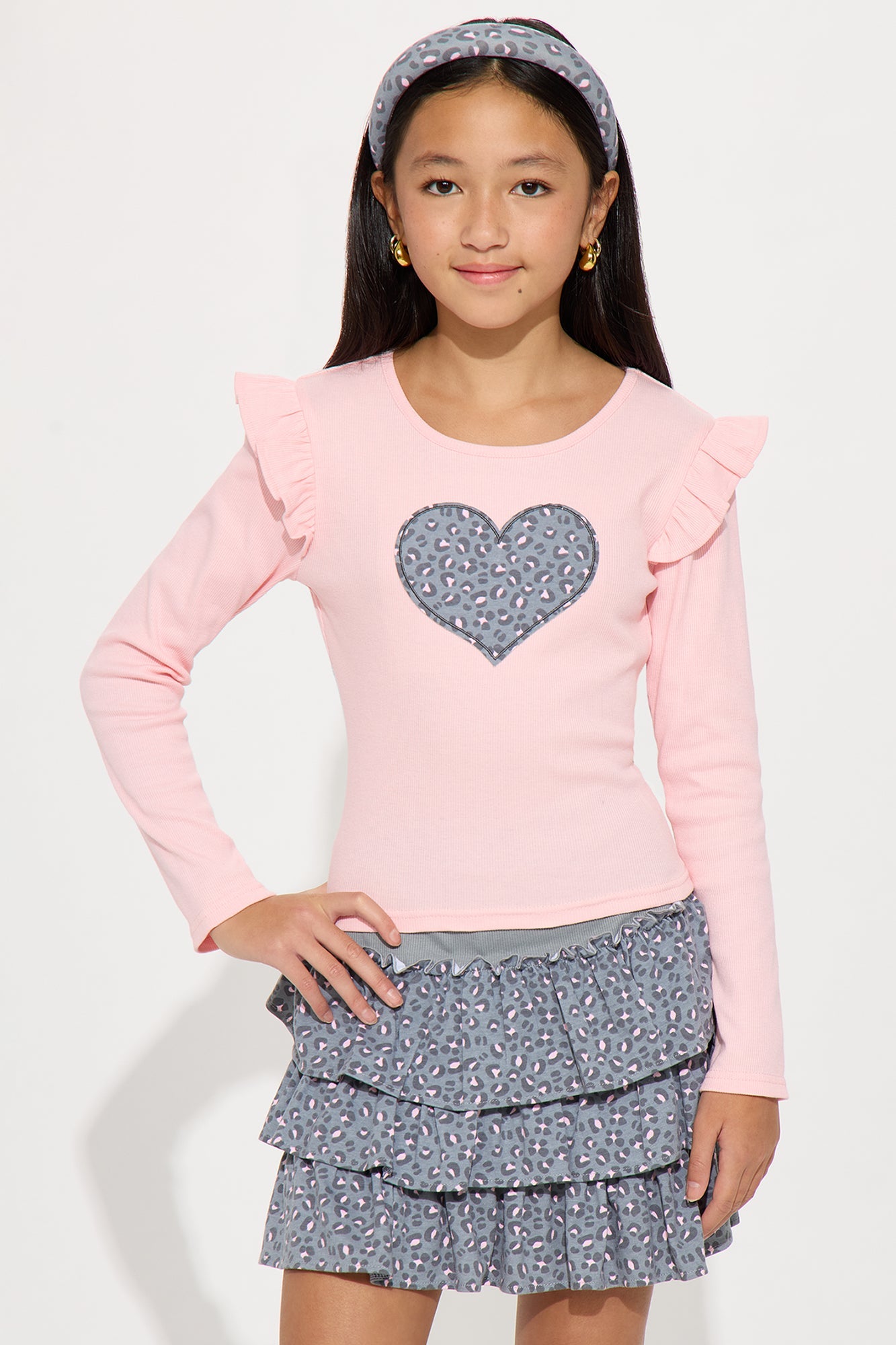 Mini Heart U Forever Skirt Set - Pink/combo