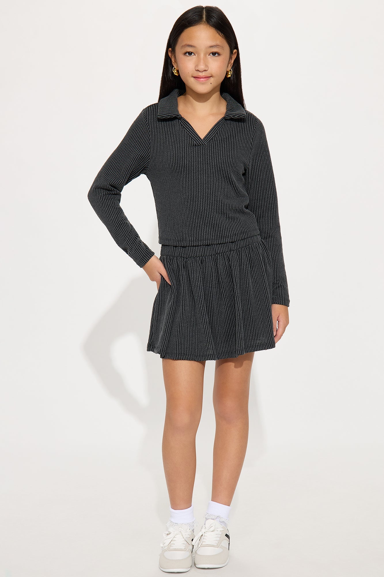 Mini Marlena Skirt Set - Black