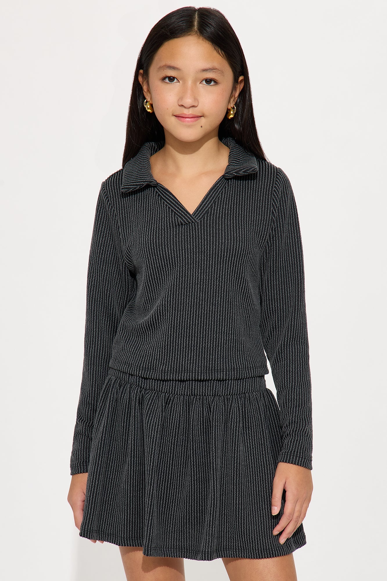 Mini Marlena Skirt Set - Black