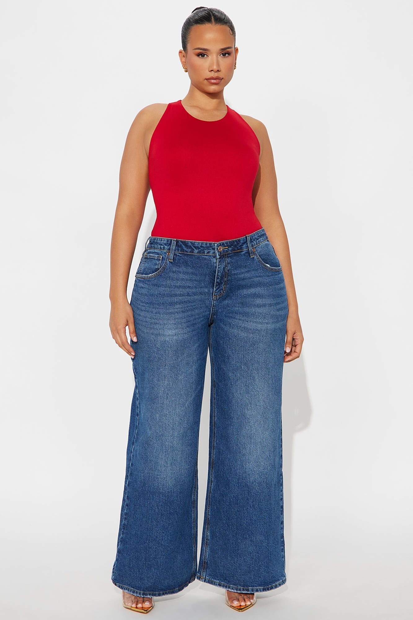 Aimee Double Lined Bodysuit - DarkRed
