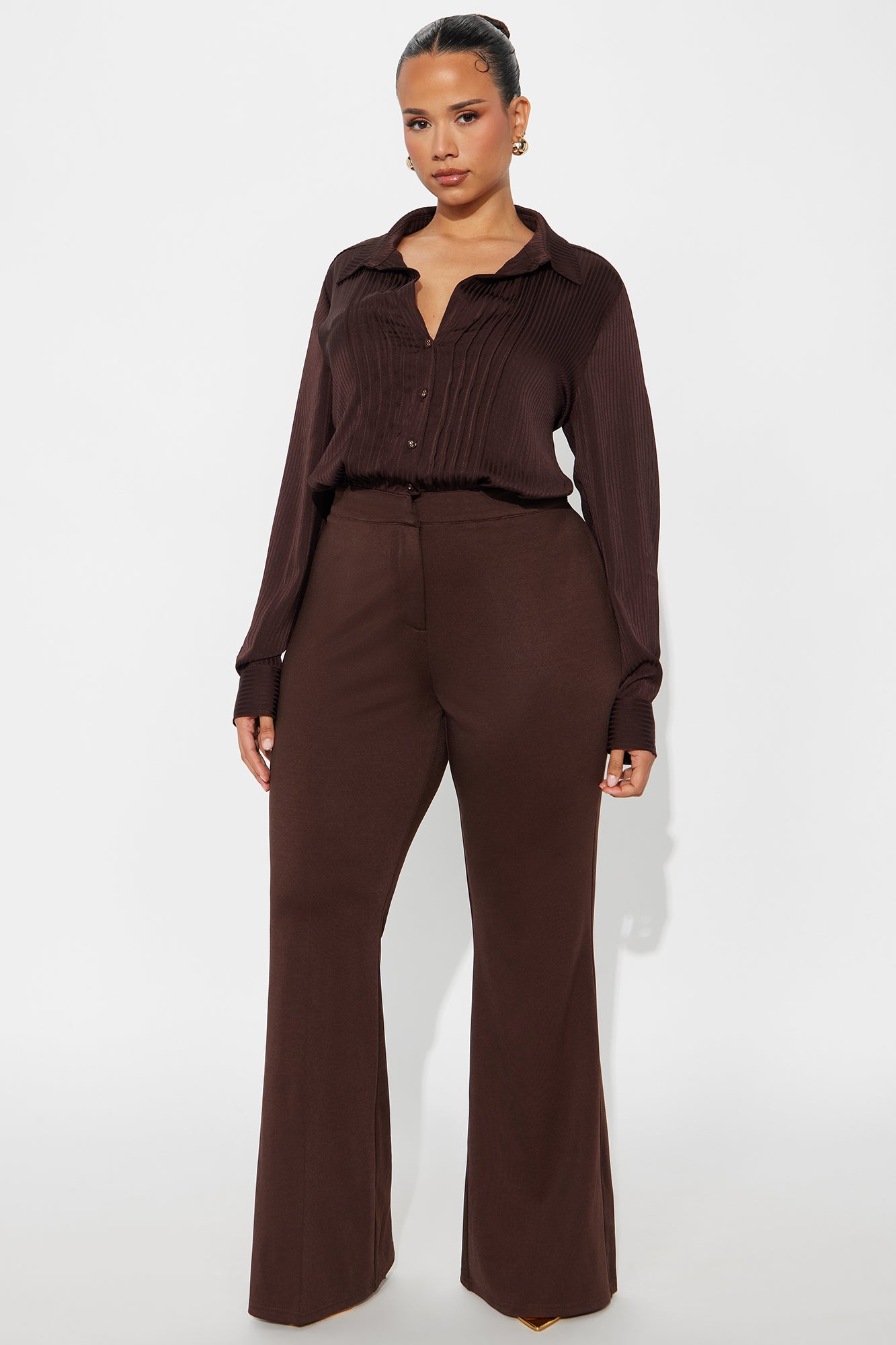 Veronica Satin Jumpsuit - Brown