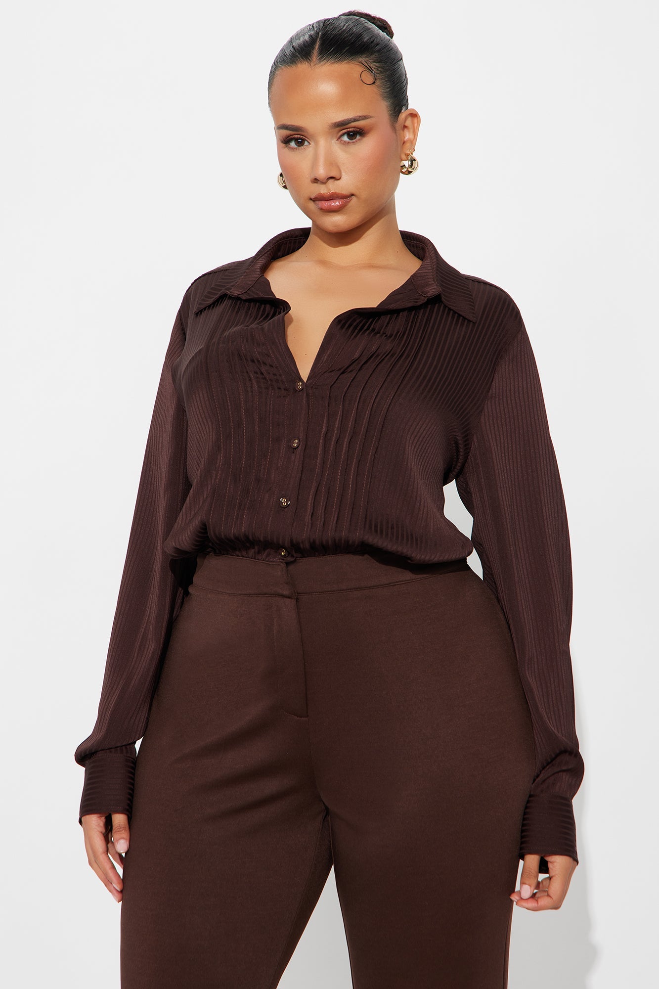 Veronica Satin Jumpsuit - Brown