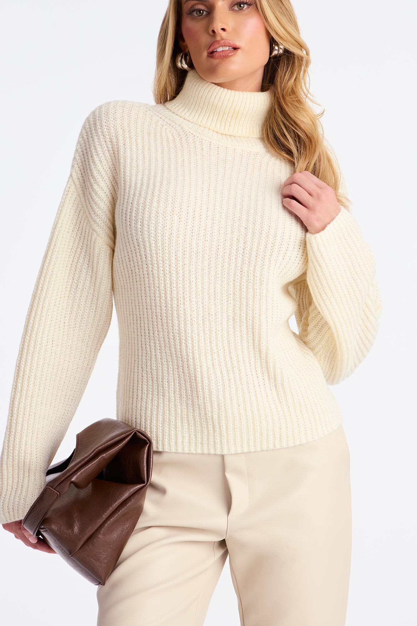 Jacklyn Turtle Neck Sweater - Cream