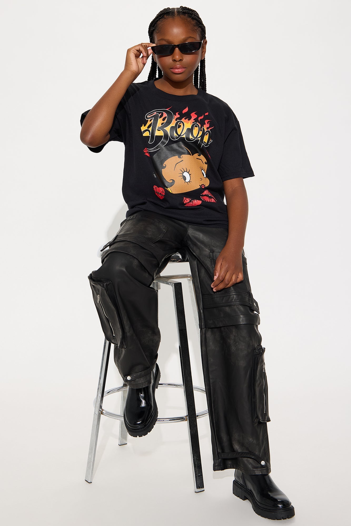 Mini Betty Boop Kisses Short Sleeve Tee - Black