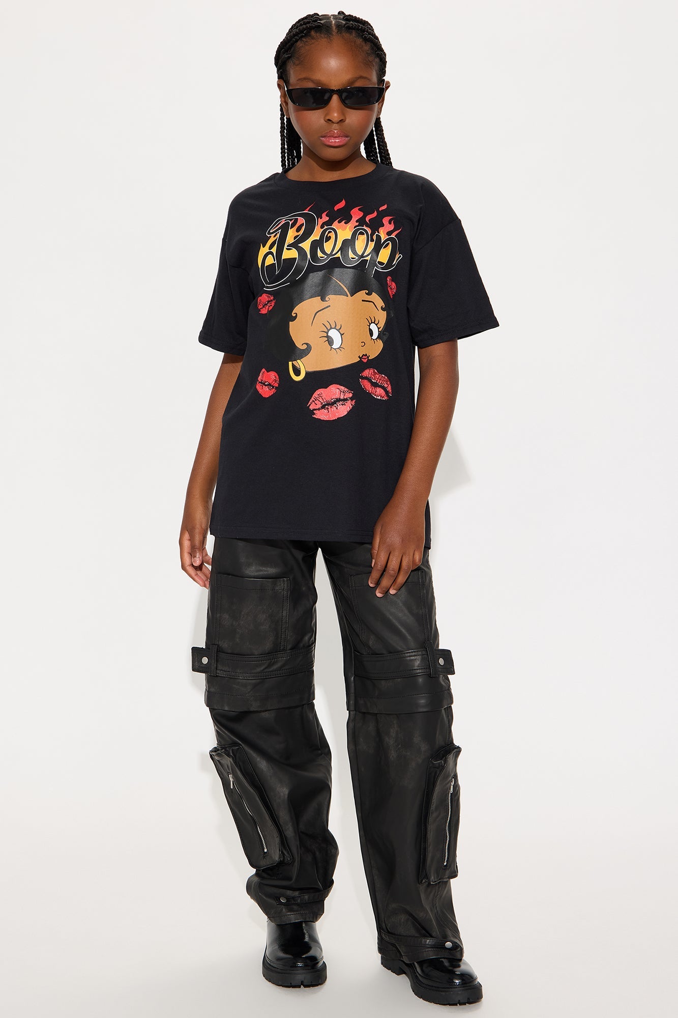Mini Betty Boop Kisses Short Sleeve Tee - Black