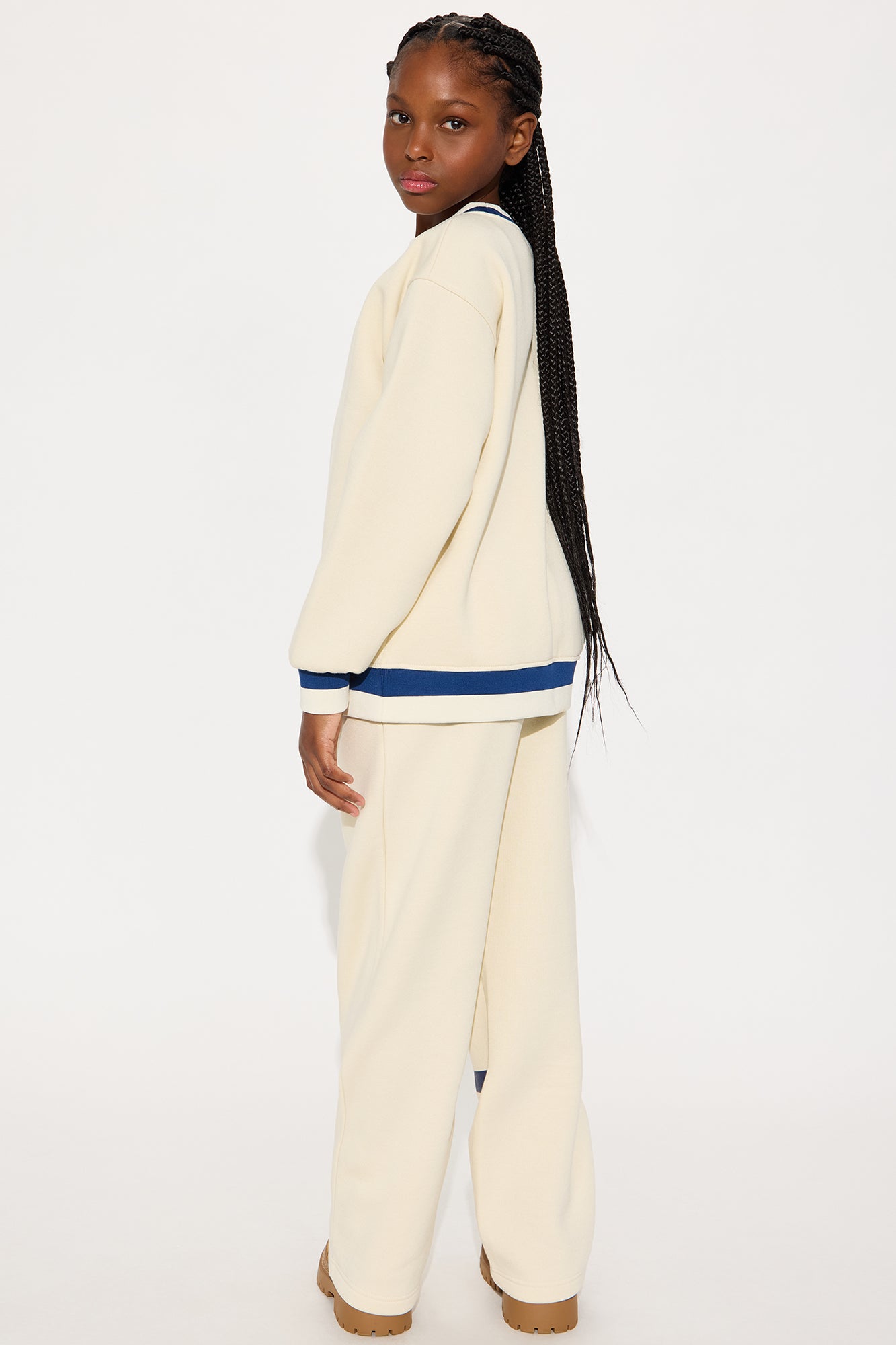 Mini True Sunday Spirit Fleece Pant Set - Cream