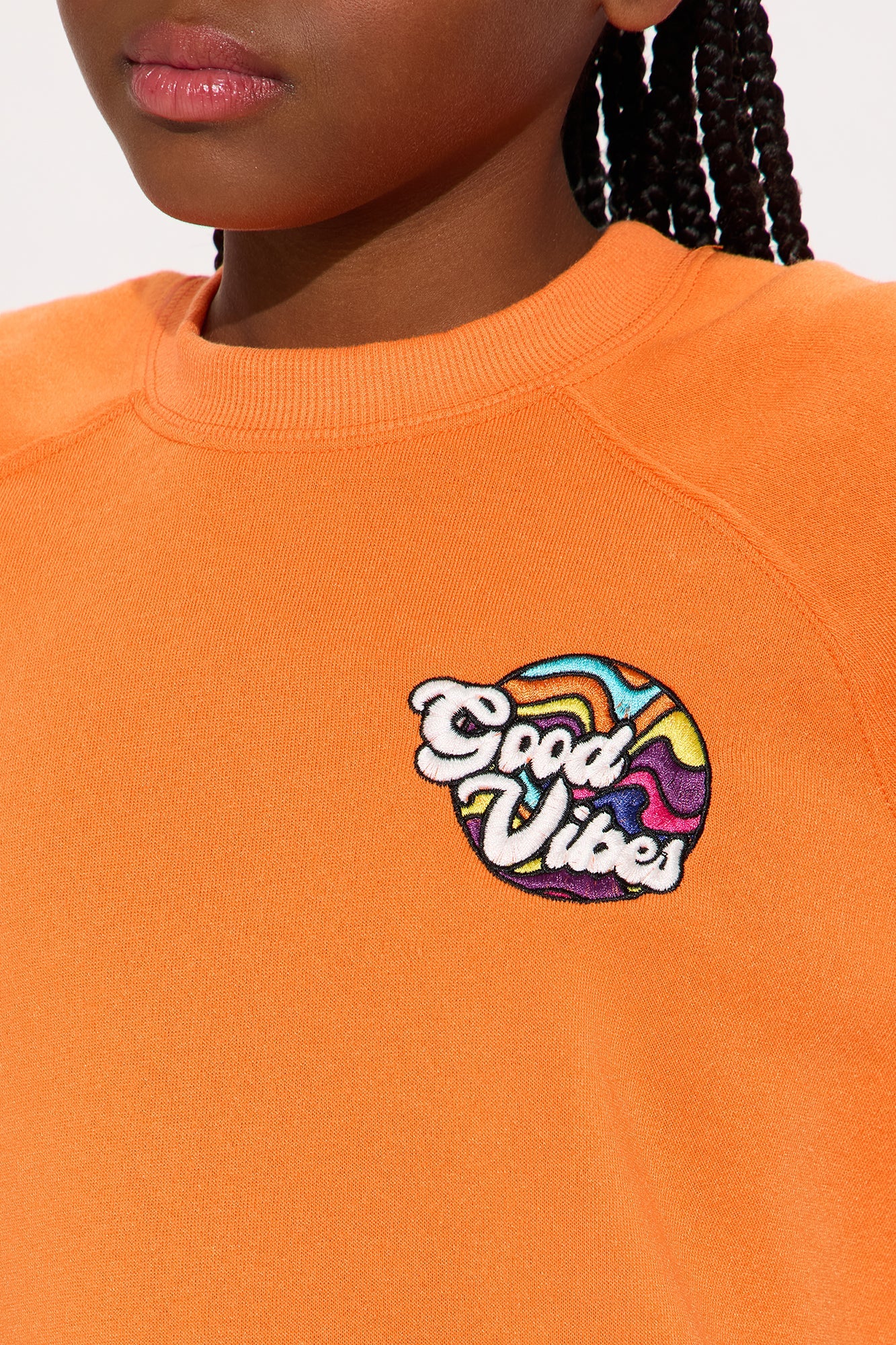 Mini Sierra Chenille Patch Sweatshirt And Jogger Pant Set - Orange