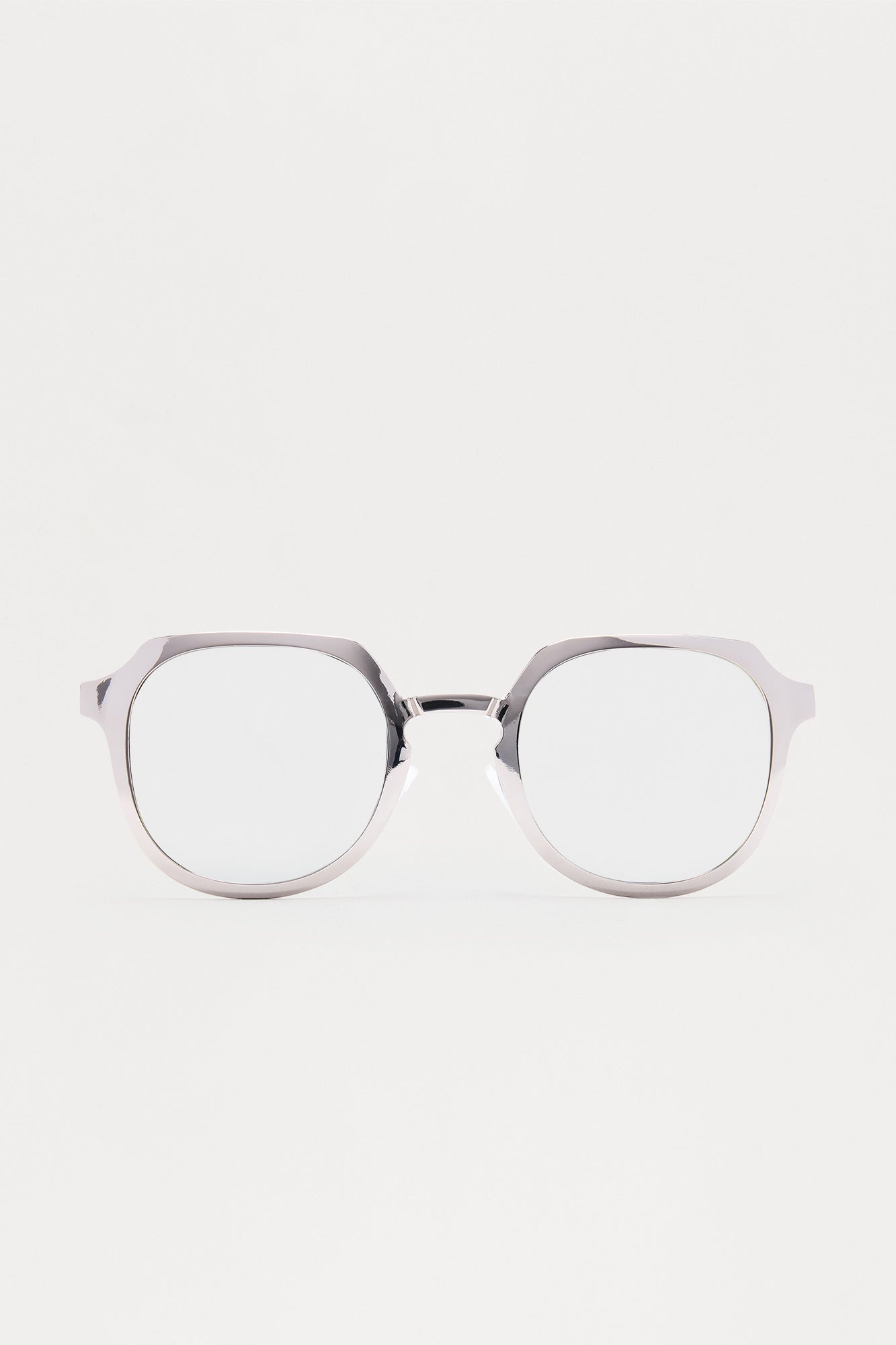 Deco Colored Lens Aviator Metal Sunglasses - Silver