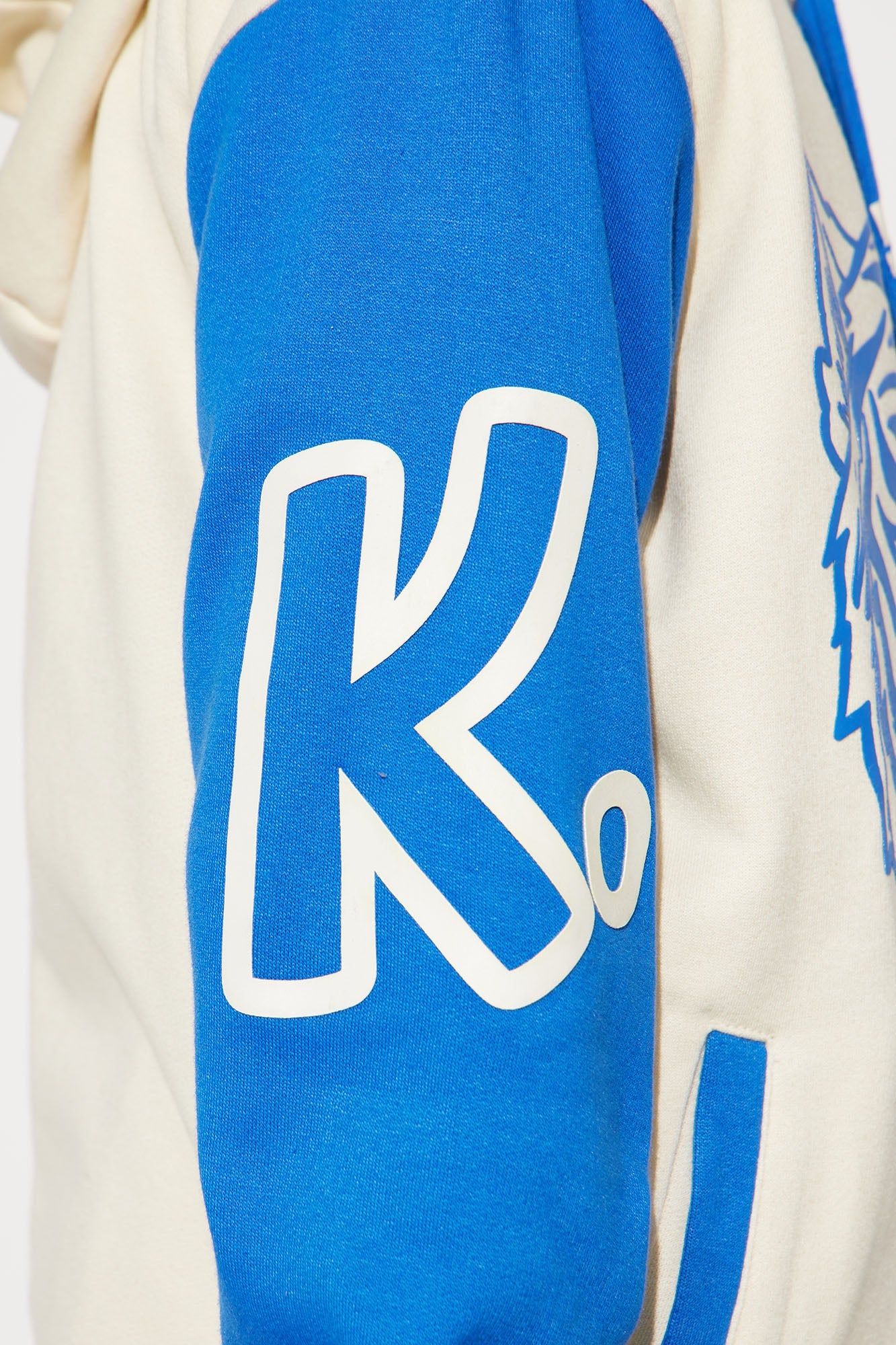 Mini Tiger Spirit Fleece Hoodie - Blue
