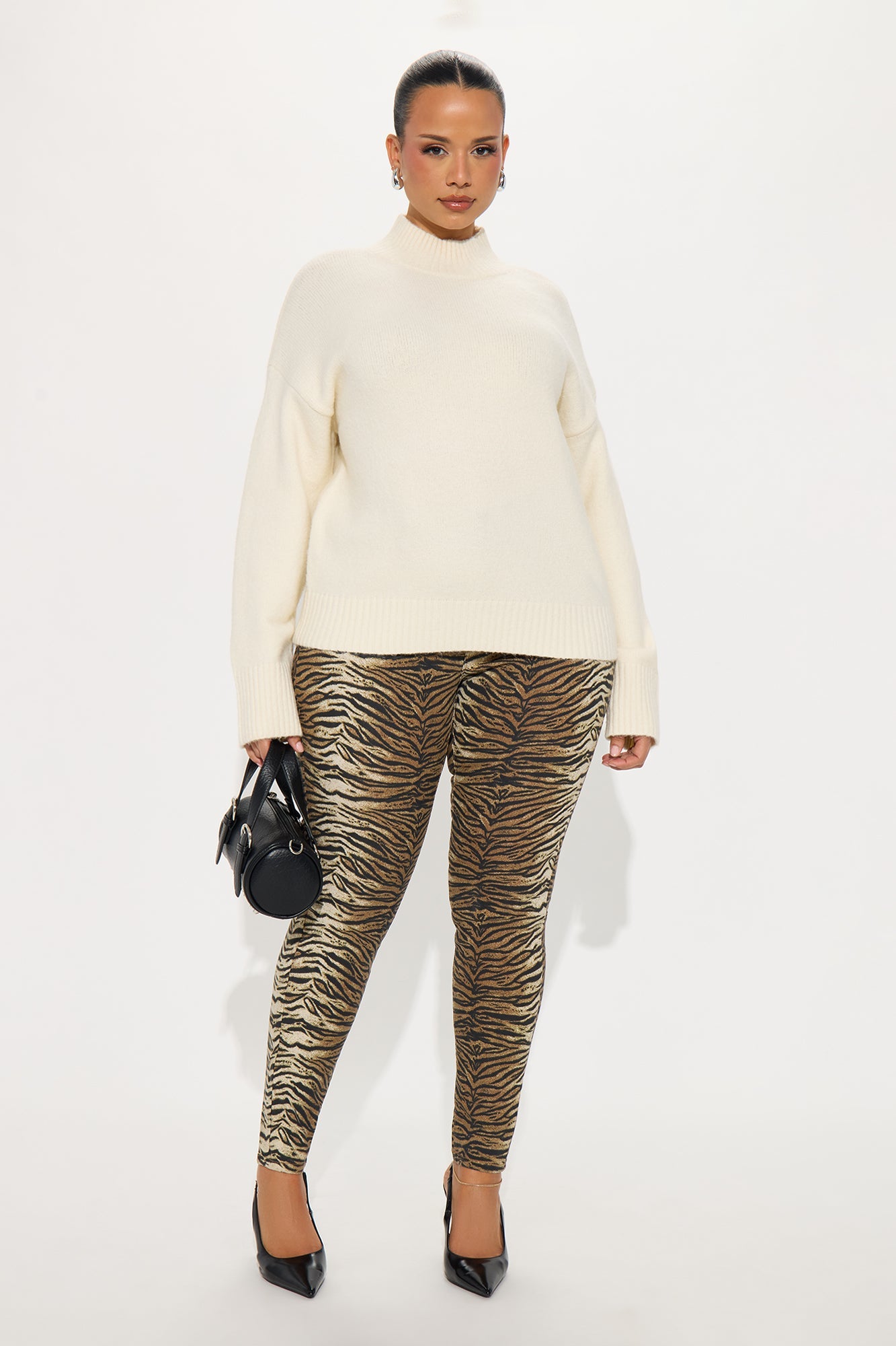 Jesse Mock Neck Sweater - Cream