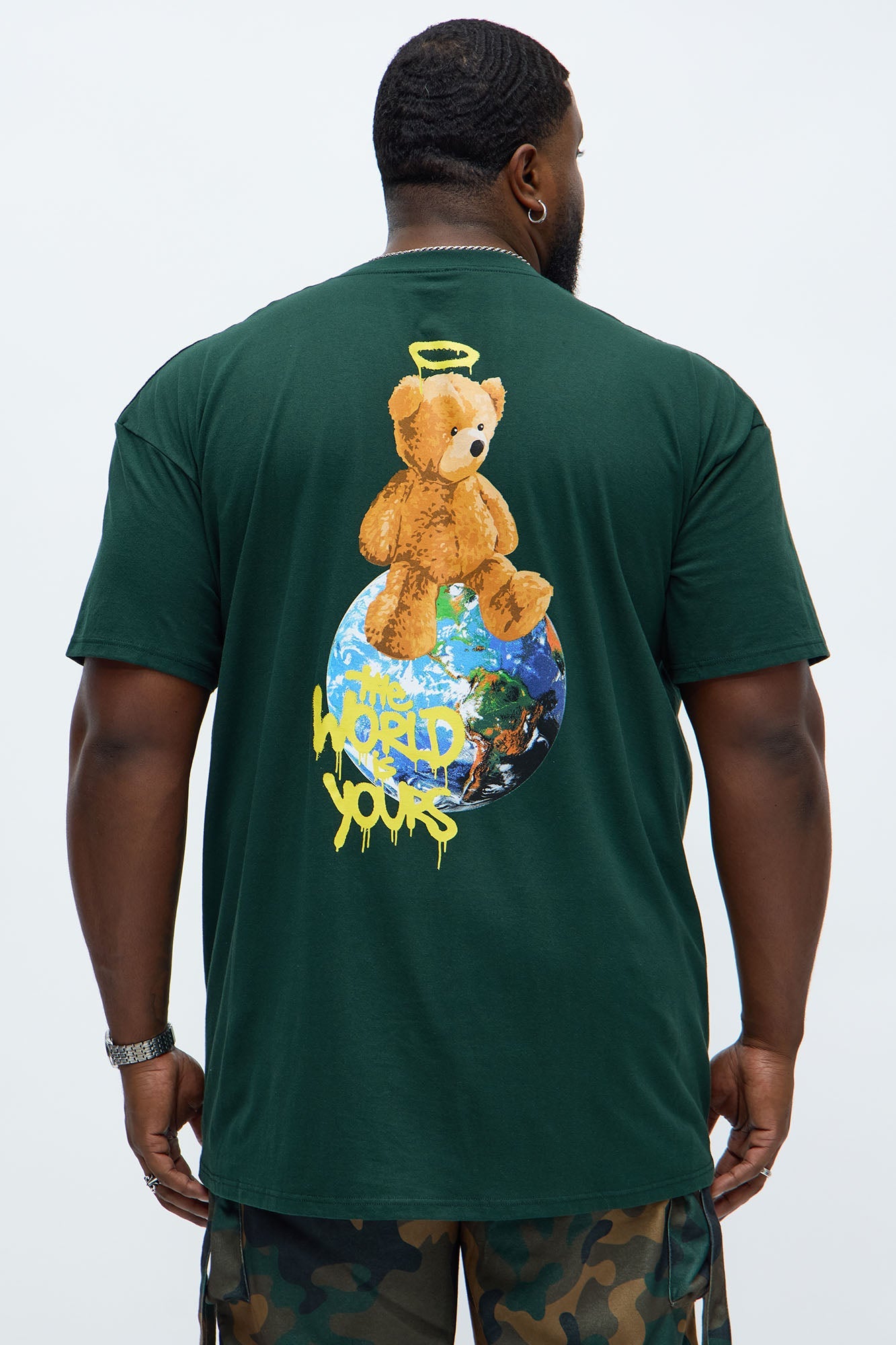 The World Is Yours Bear Short Sleeve Tee - Green
