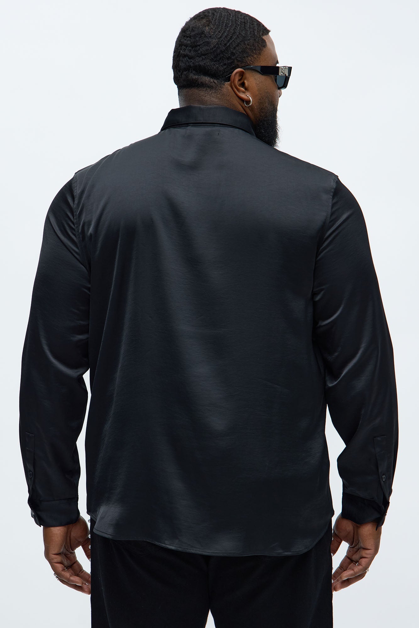 Vox Tie Collar Button Up Shirt - Black