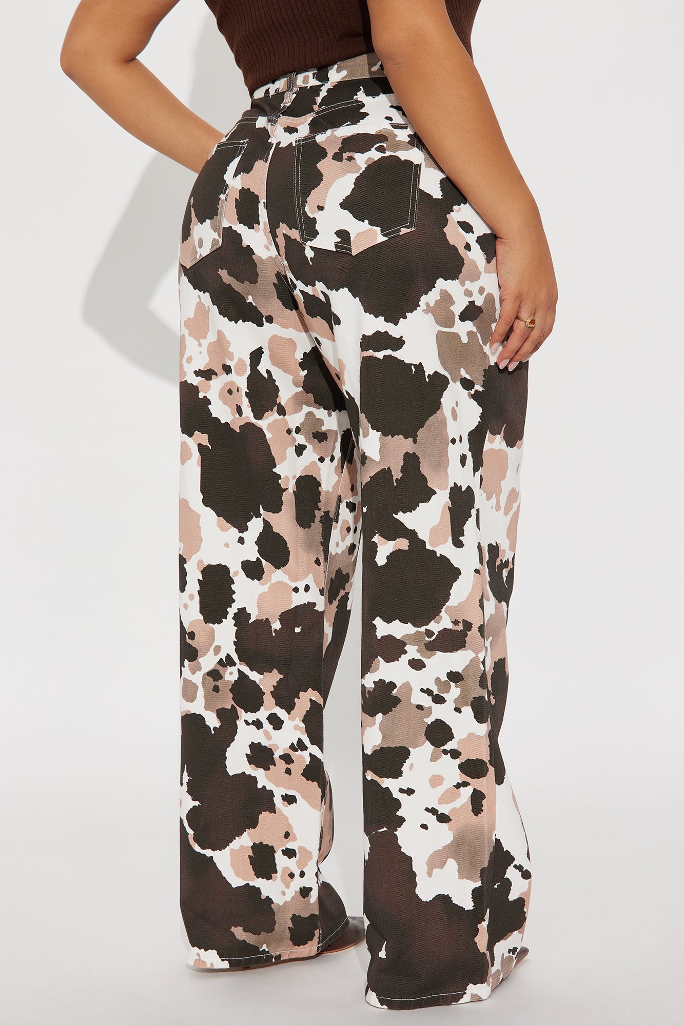 Modern Movement Wide Leg Jeans - Tan/Multi