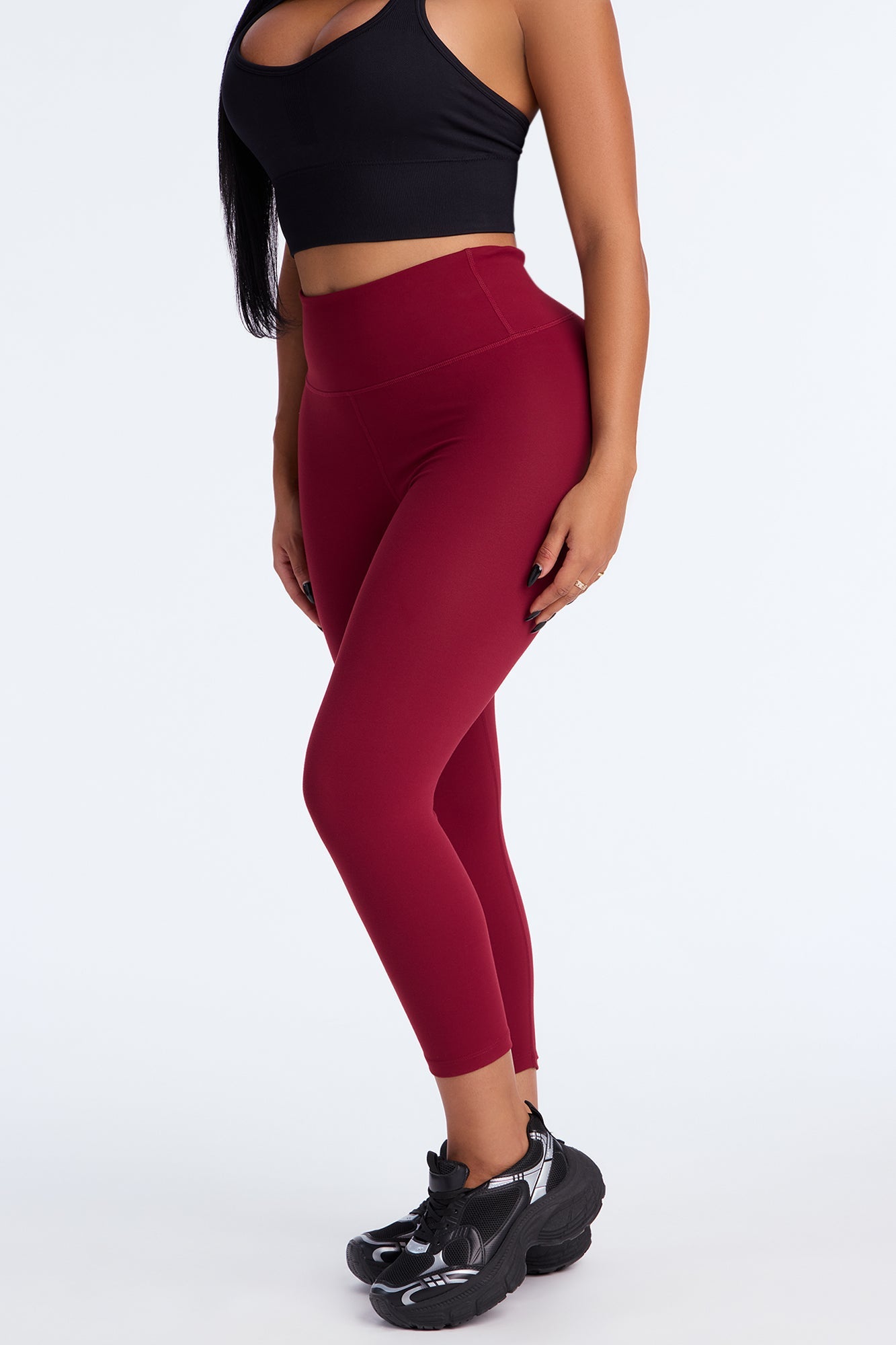 Flexibility Super Soft Capri Active Legging - Burgundy