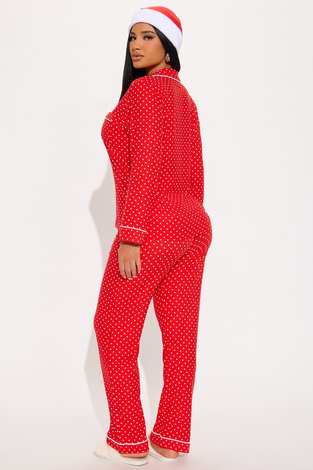 Christmas Mood 3 Piece Long Sleeve PJ Pant Set - Red/White
