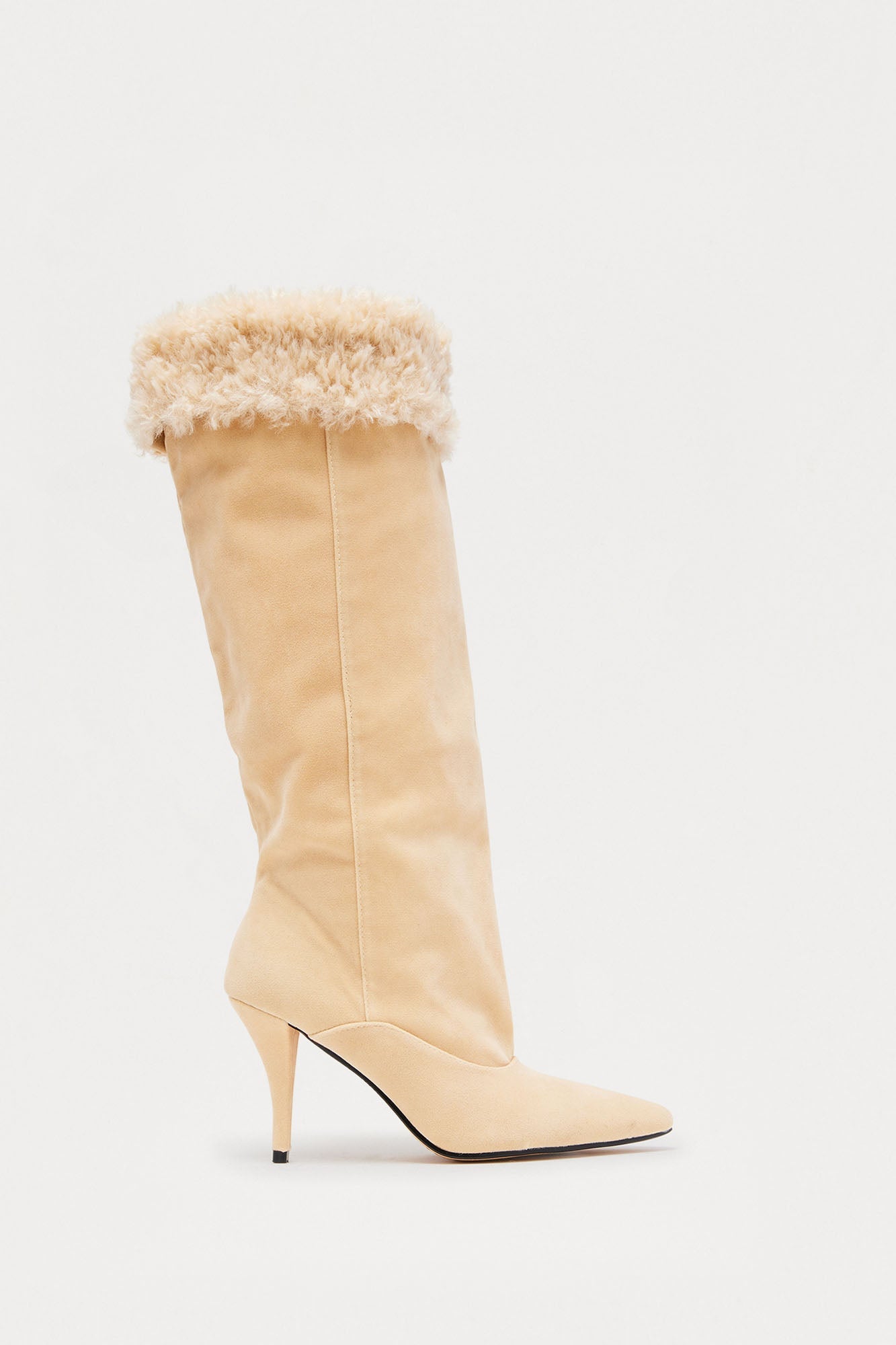 Seattle Ruched Knee High Boots - Sand
