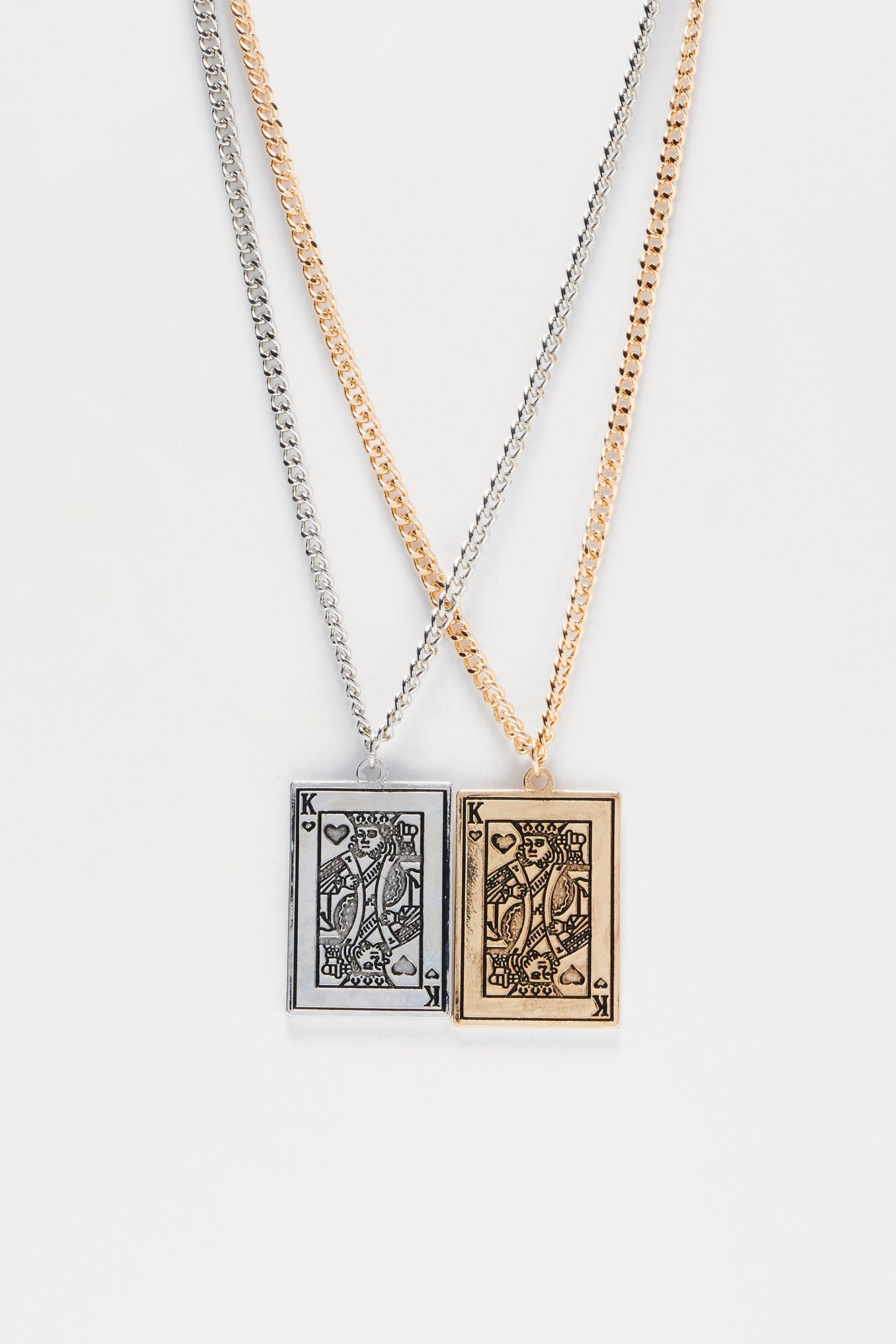 Kings 2 Piece Layered Pendant Necklace Set - Gold/combo