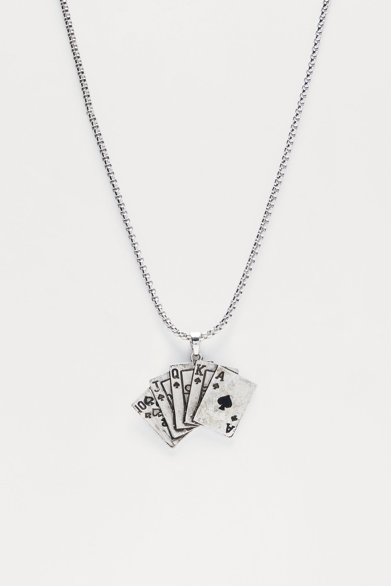 Royal Flush Pendant Necklace - Silver