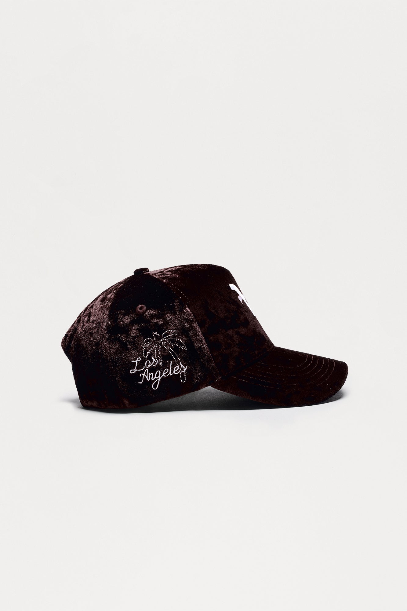 City Of Angels Velvet Structured Snapback Hat - Brown