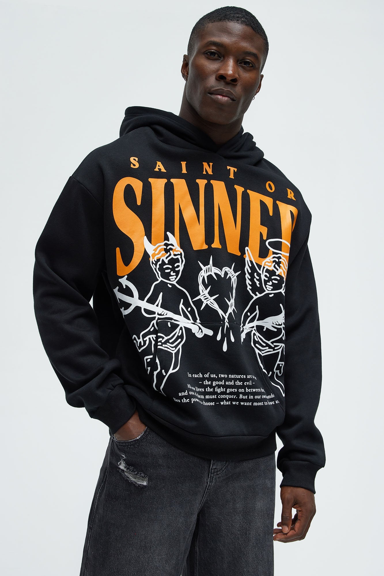 Saint Or Sinner Hoodie - Black