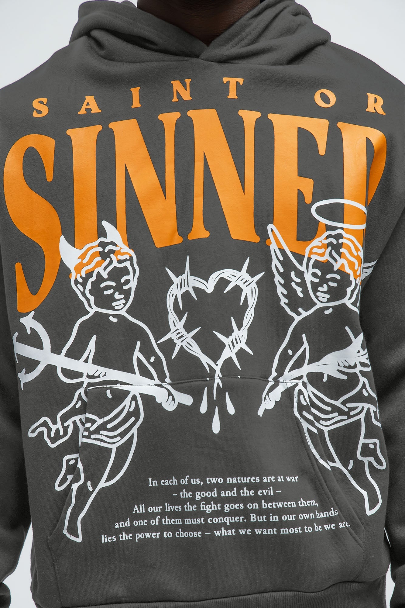 Saint Or Sinner Hoodie - Grey