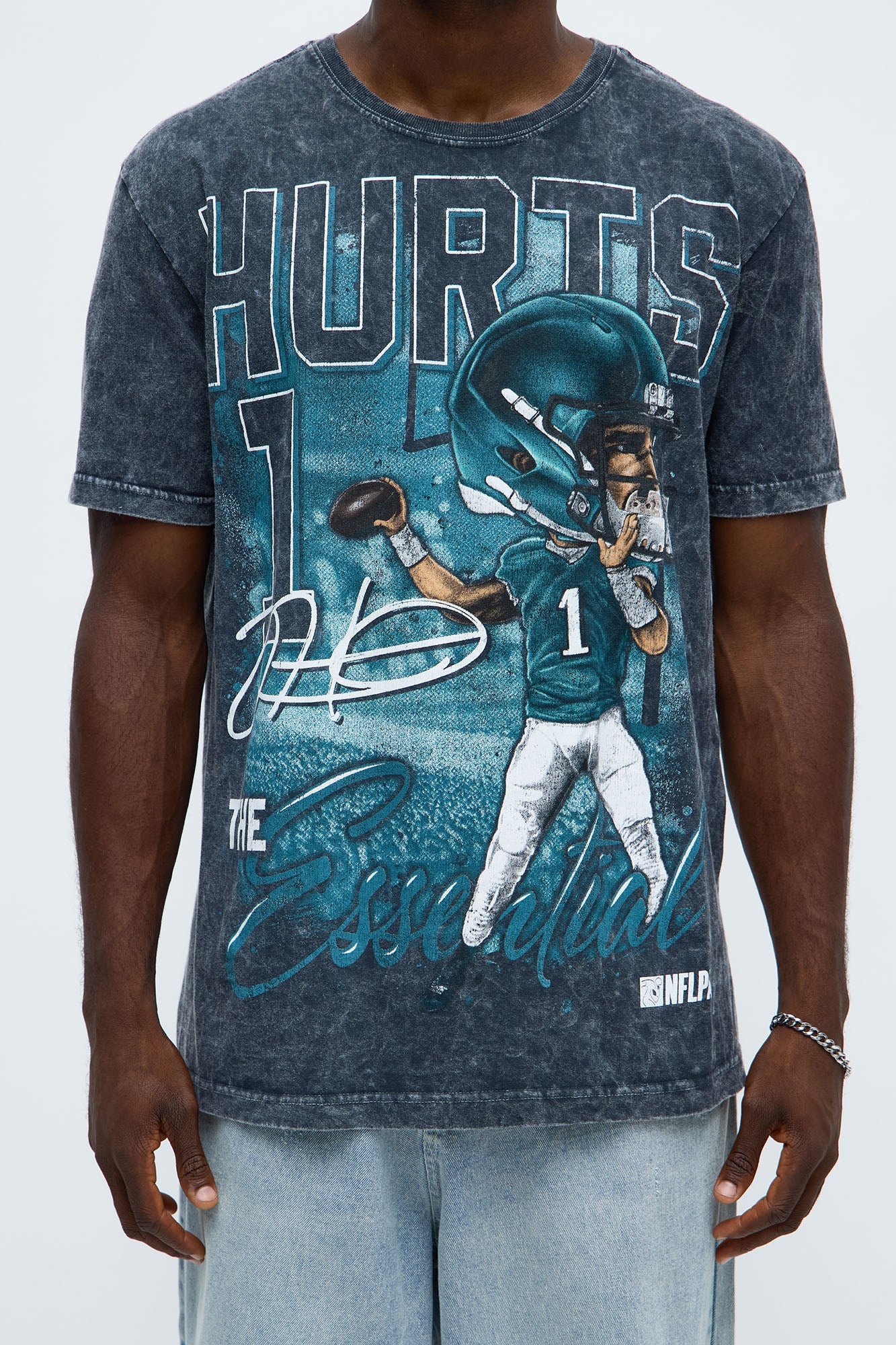 Jalen Hurts Bobble Head Short Sleeve Tee - Black Wash