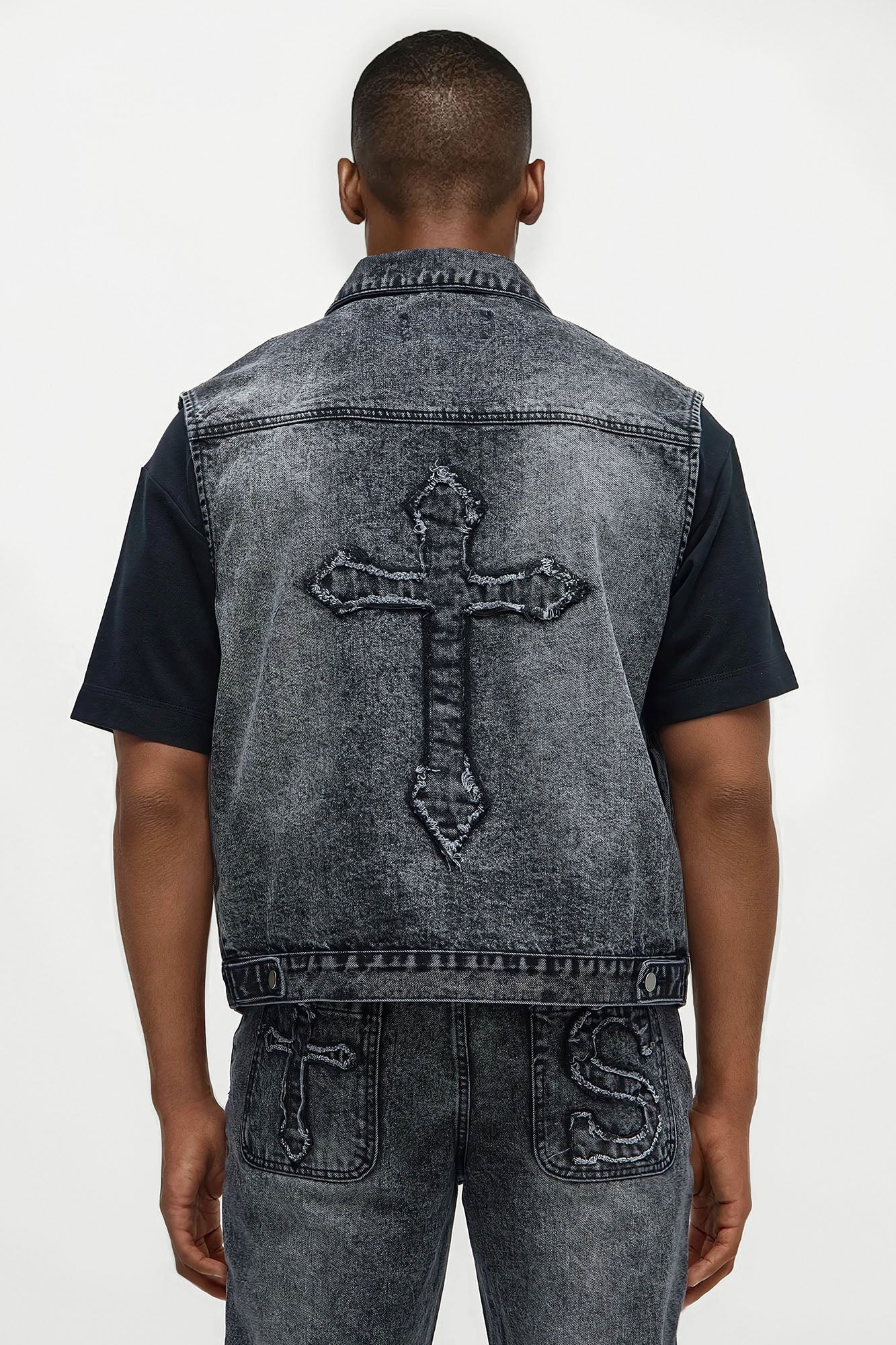 Street Testament Denim Vest - Grey
