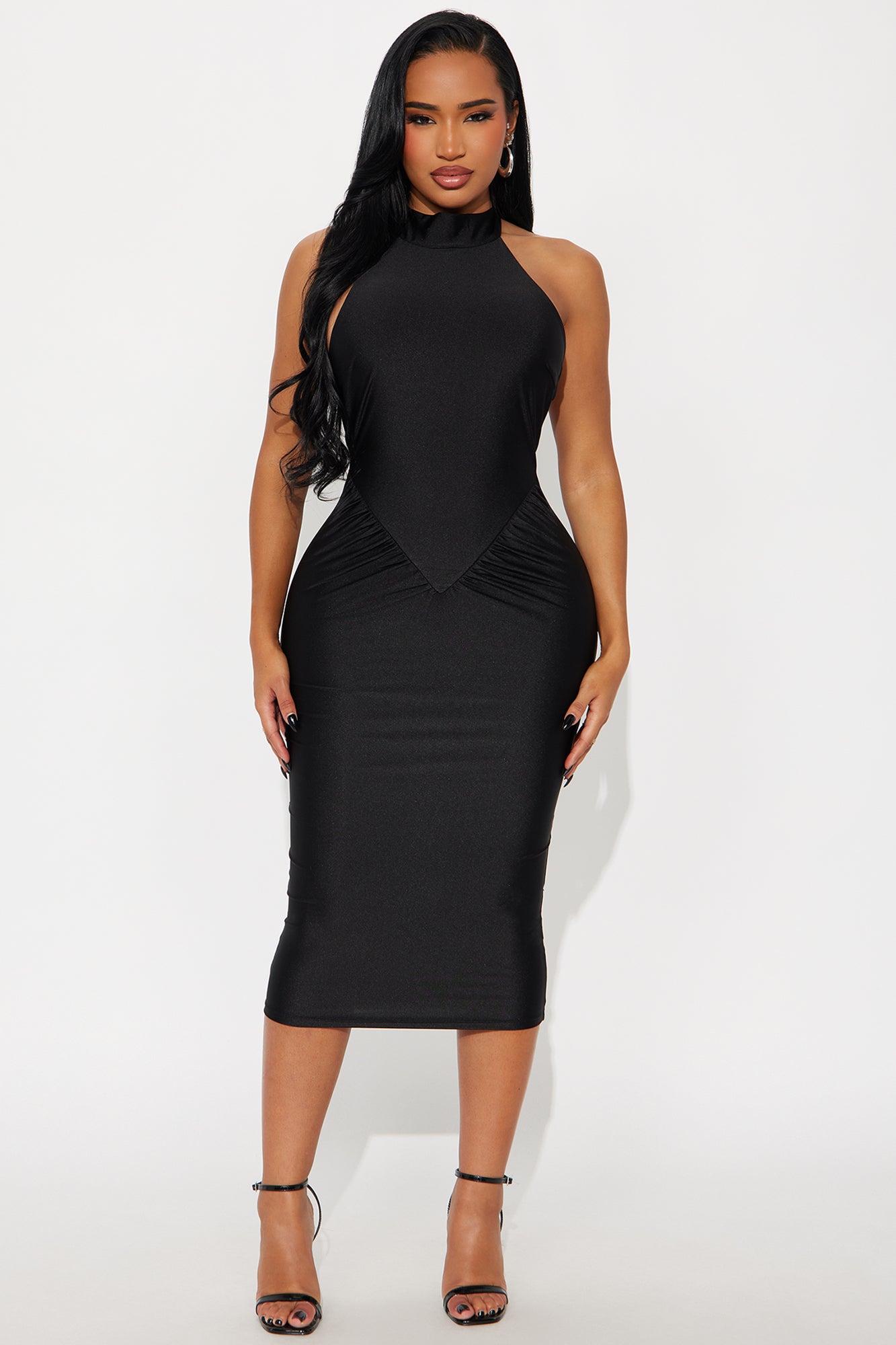 Sandra Sleeveless Midi Dress - Black