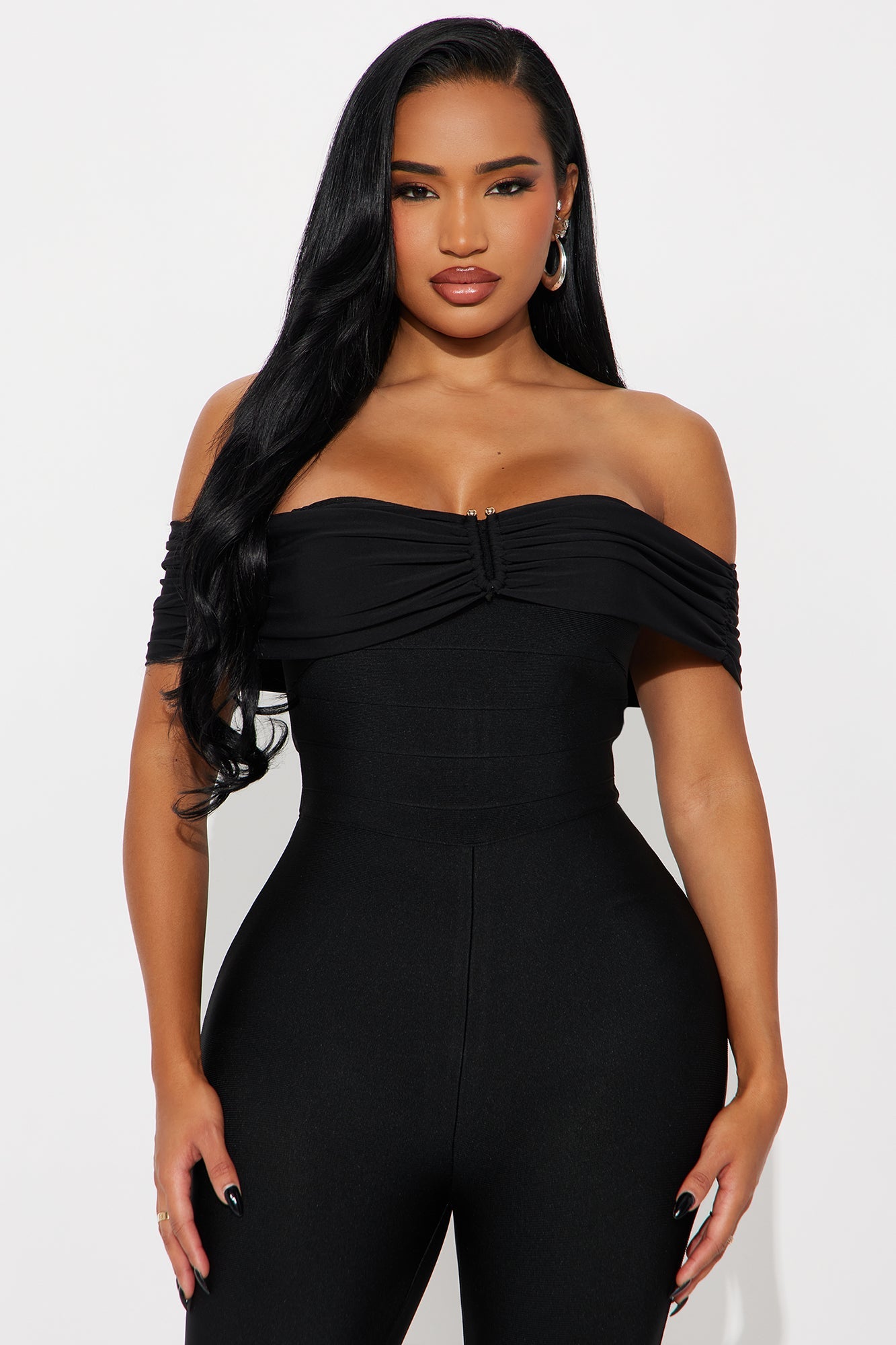 Kira Bandage Off Shoulder Jumpsuit - Black