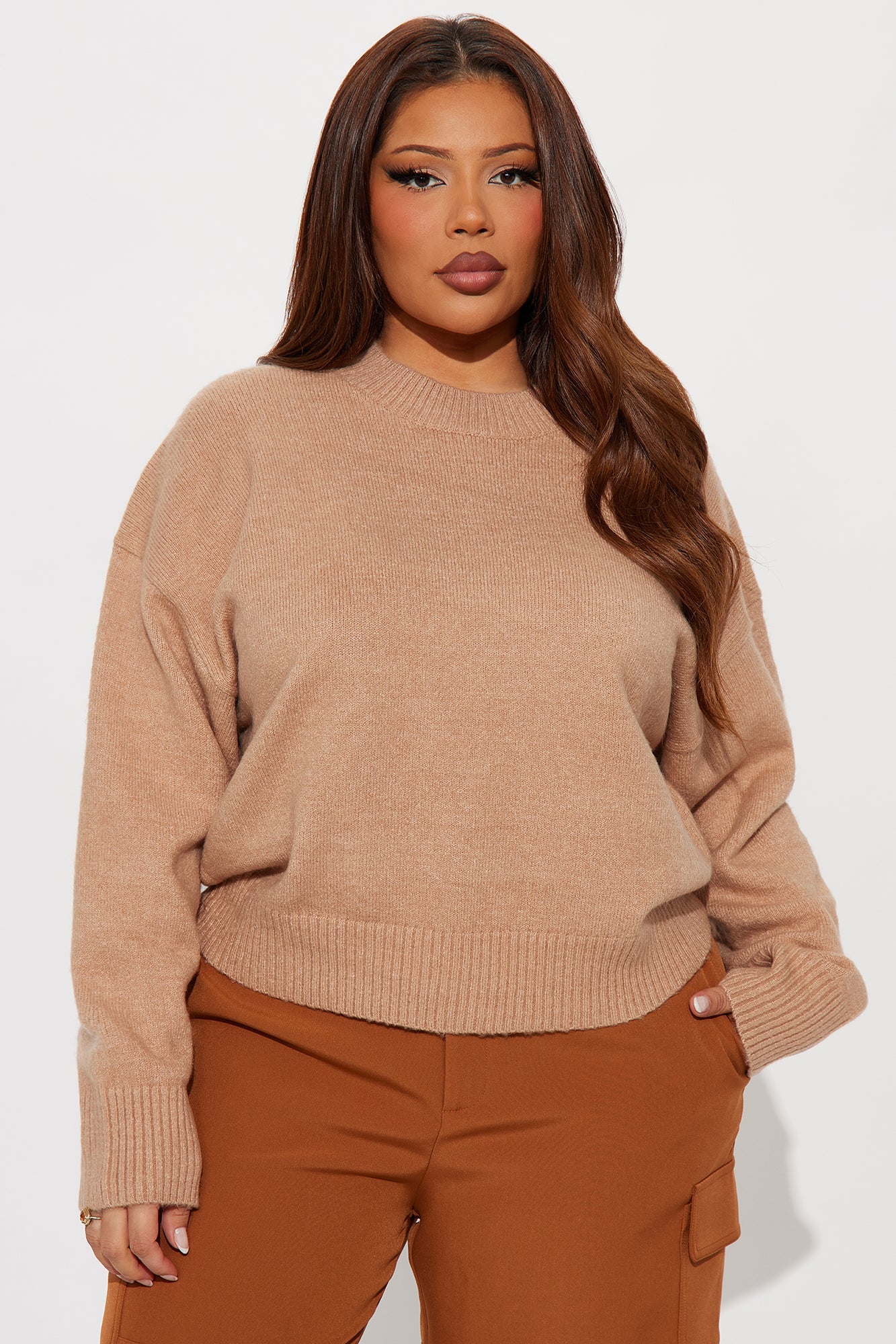 Everyday Essential Crew Neck Sweater - Taupe