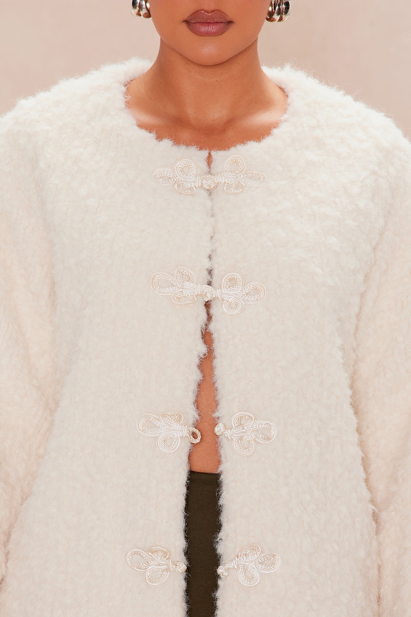 Maribelle Fuzzy Jacket - Cream