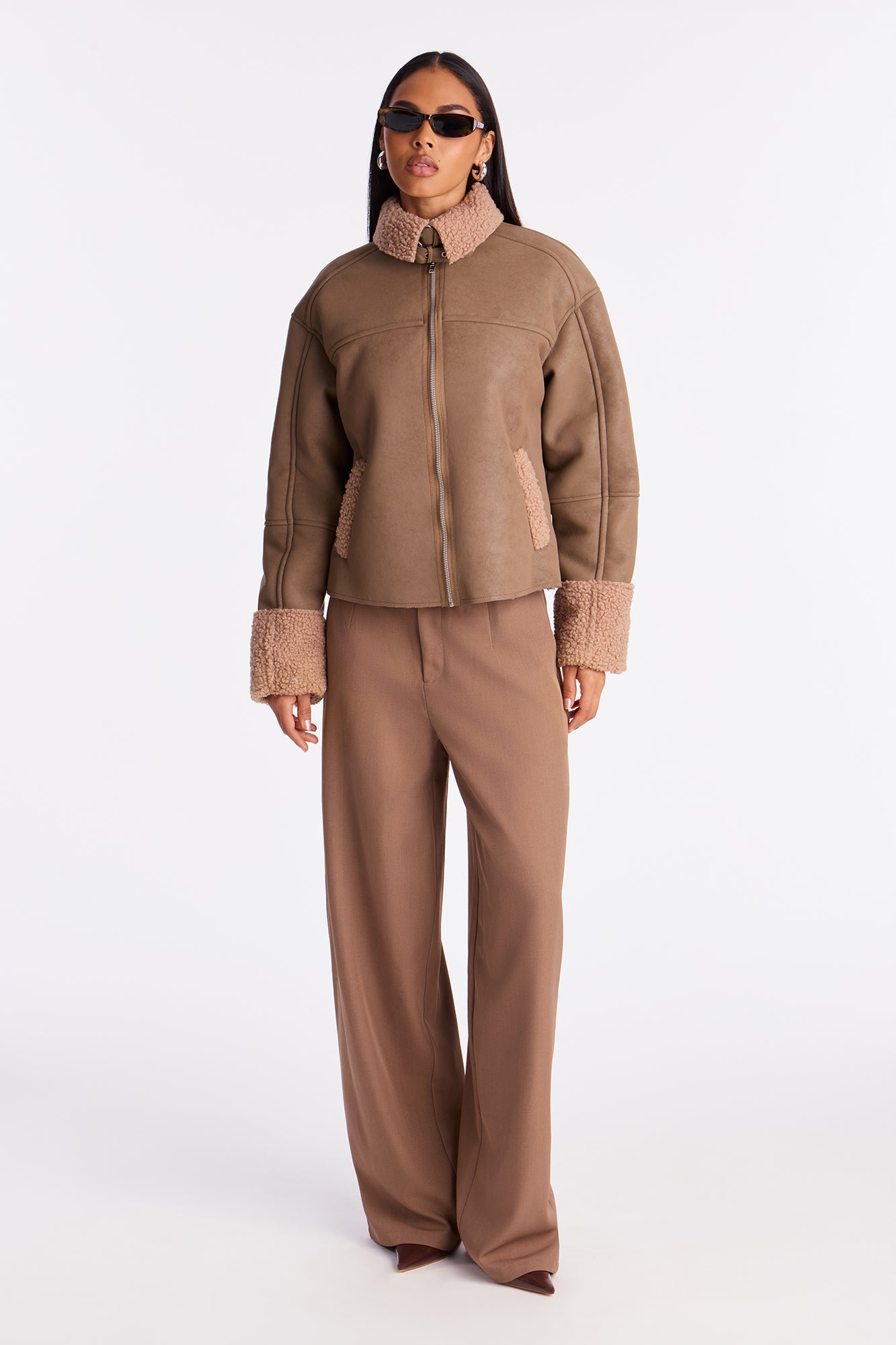 Cabin Getaway Faux Leather Moto Jacket - Mocha