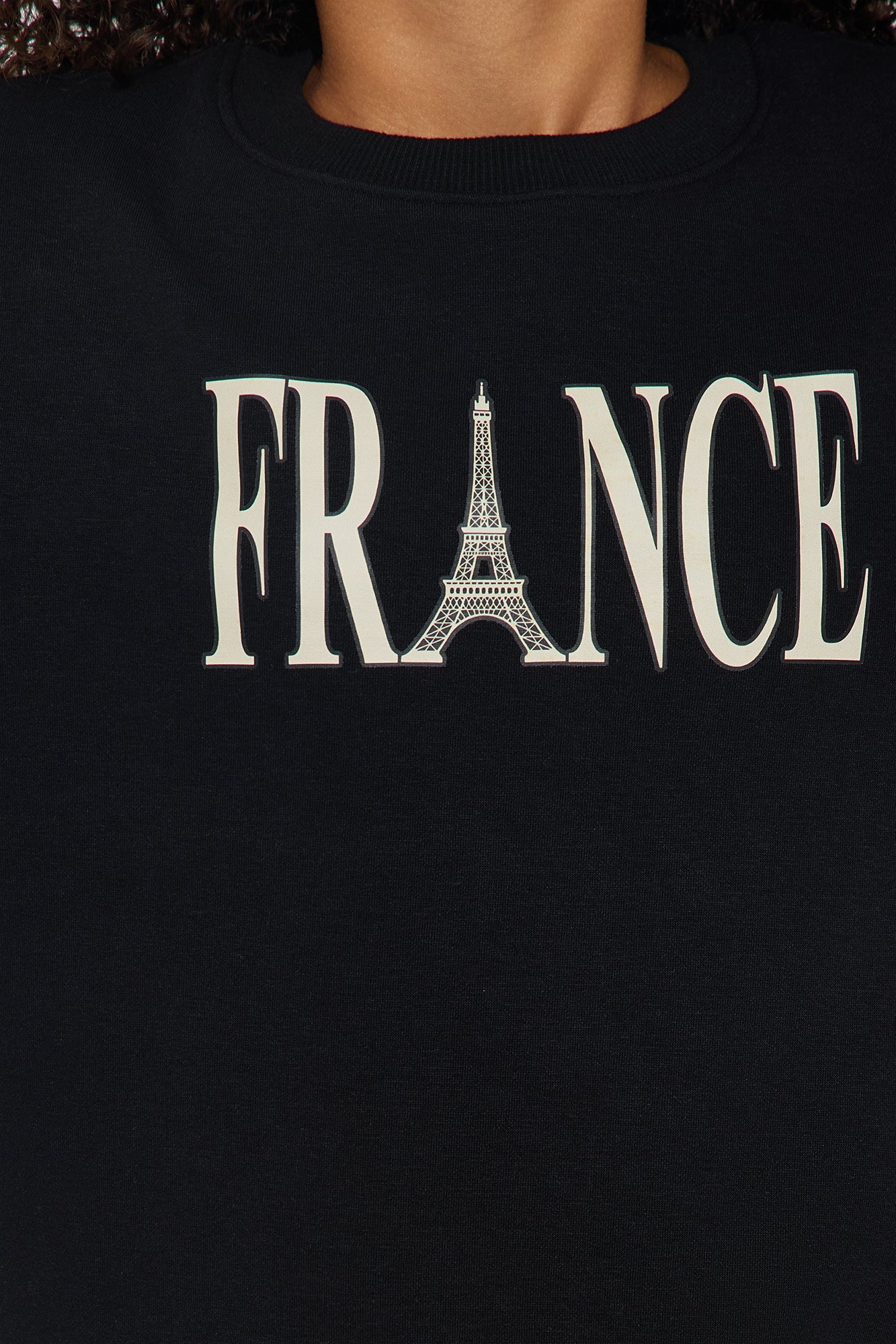 Mini Love From France Pullover Sweatshirt and Skirt Set - Black/combo